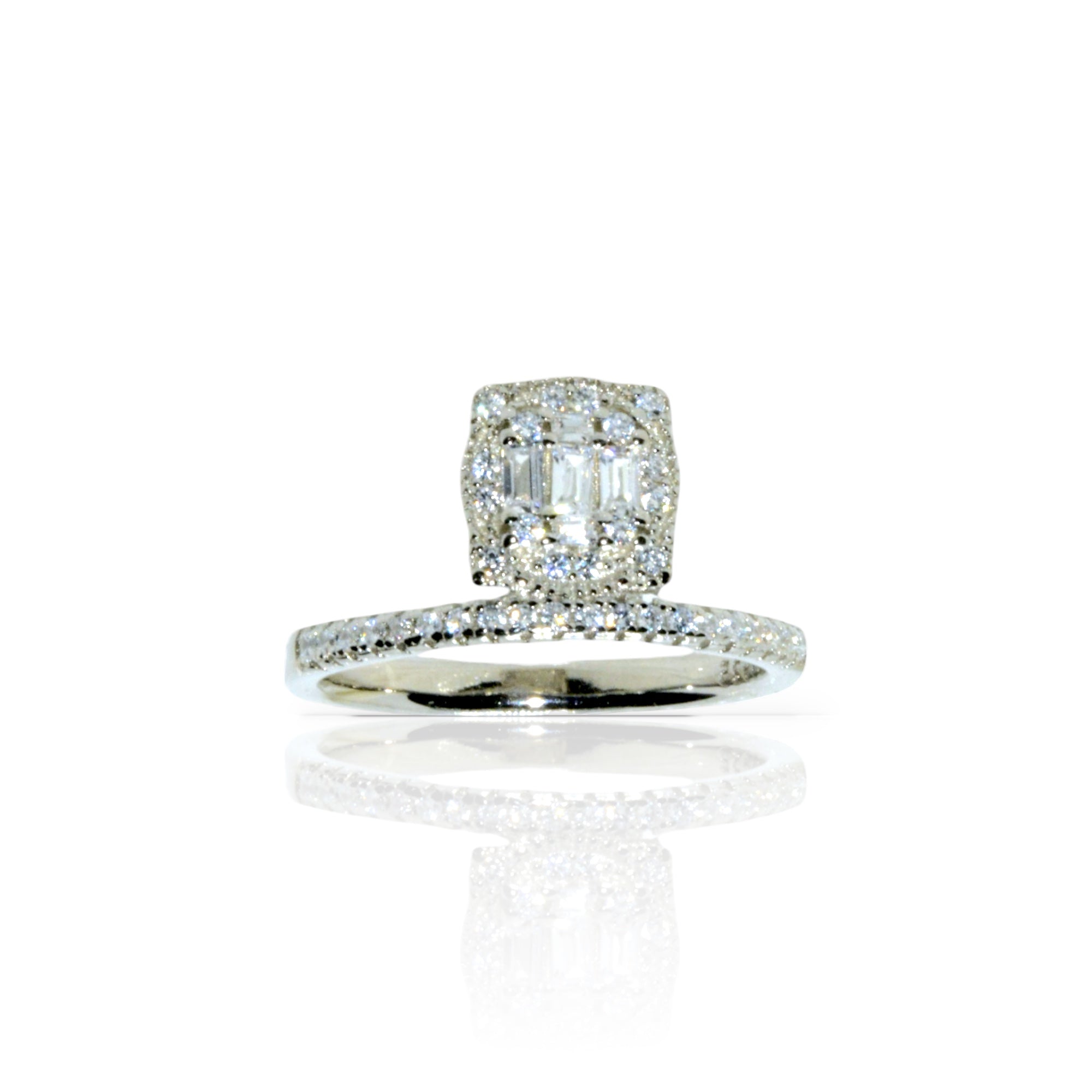 Elevated Square Stones Stack Ring - Luxevogue