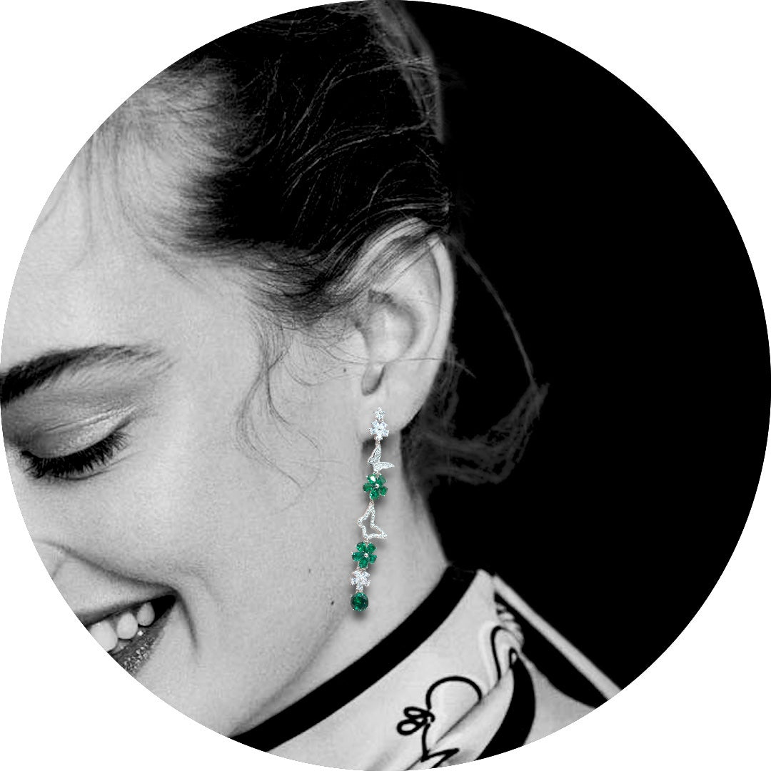 FlutterFlora Green Earrings - Luxevogue