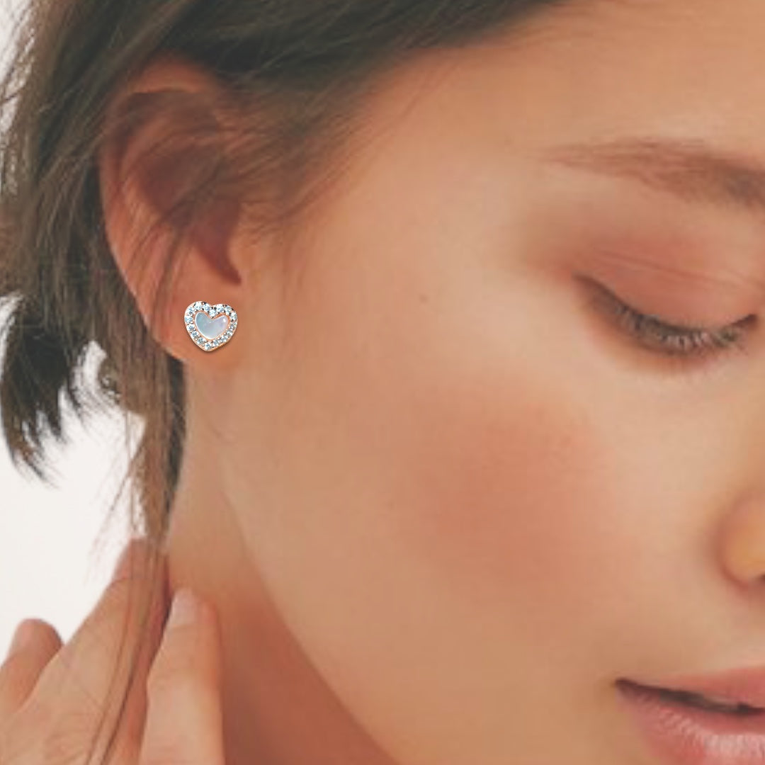 Heart Radiant Studs - Luxevogue