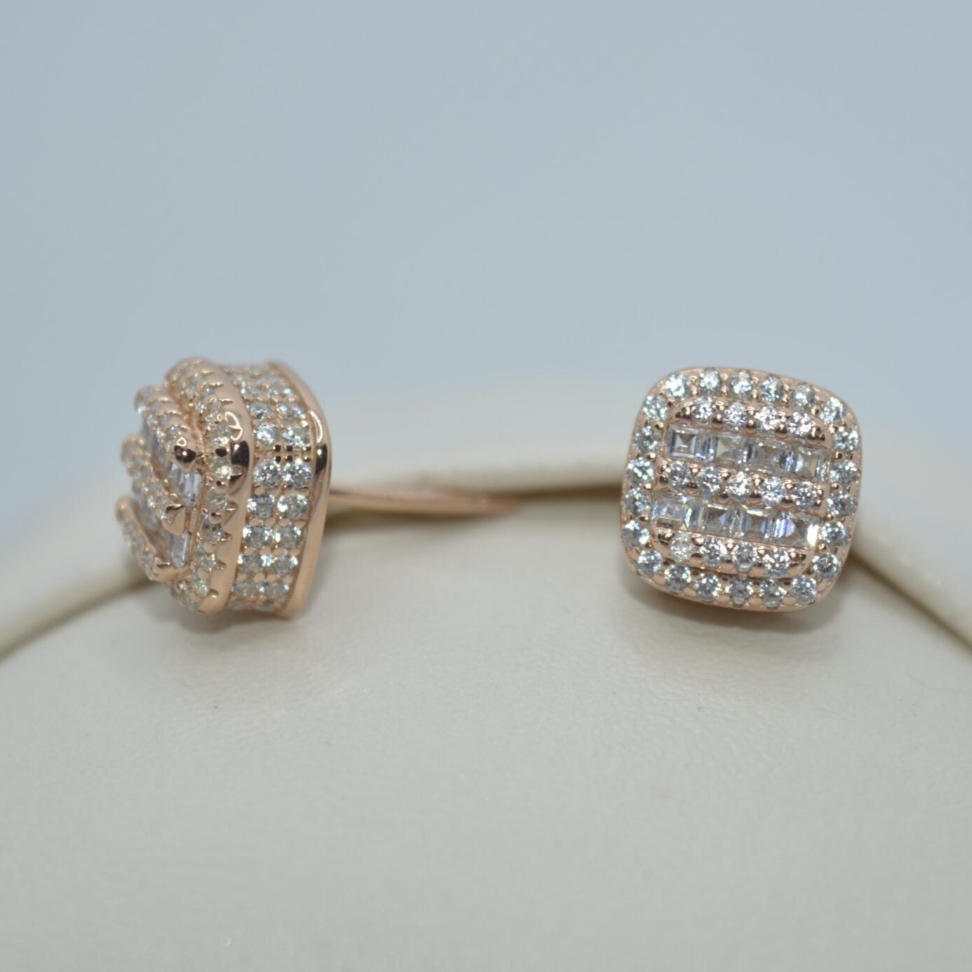 Rose Gold Gems Studs - Luxevogue