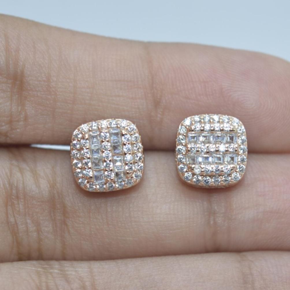 Rose Gold Gems Studs - Luxevogue