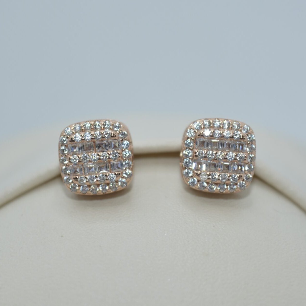 Rose Gold Gems Studs - Luxevogue