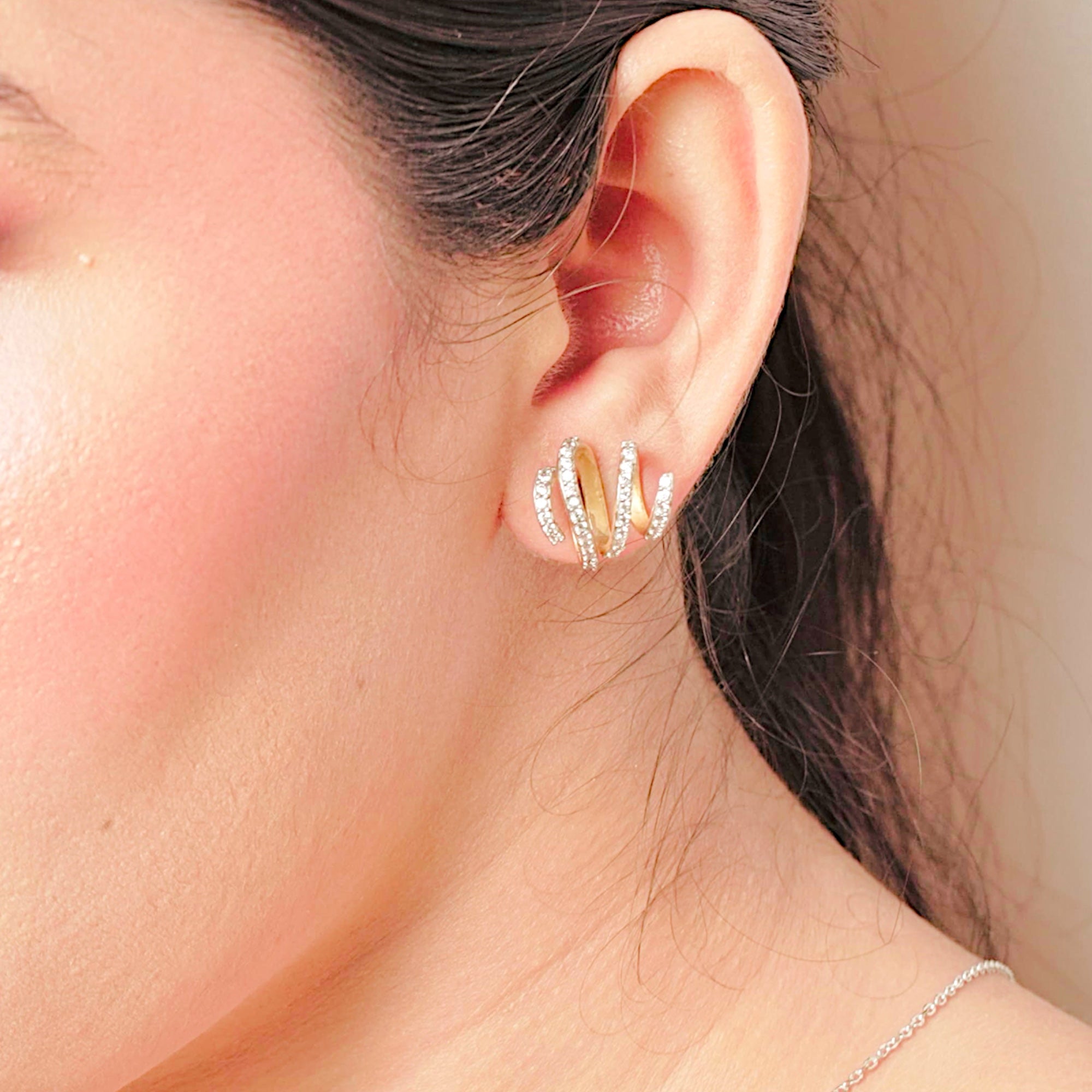 Yellow Gold Spiral Earrings