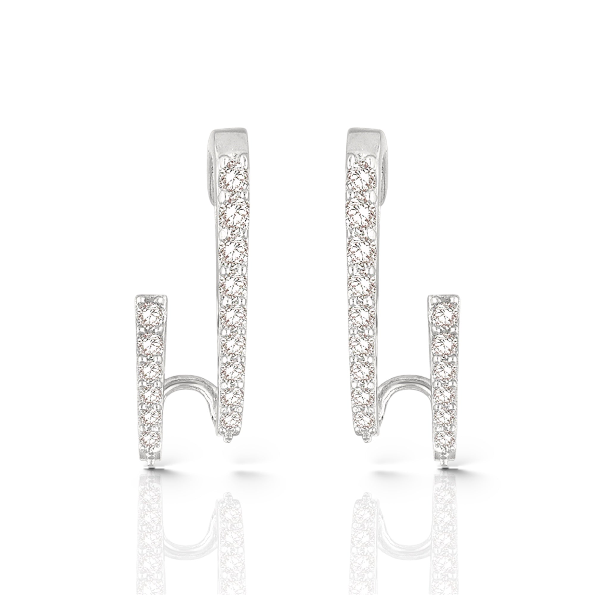 Shimmering Bars Luxury Cuff Earrings