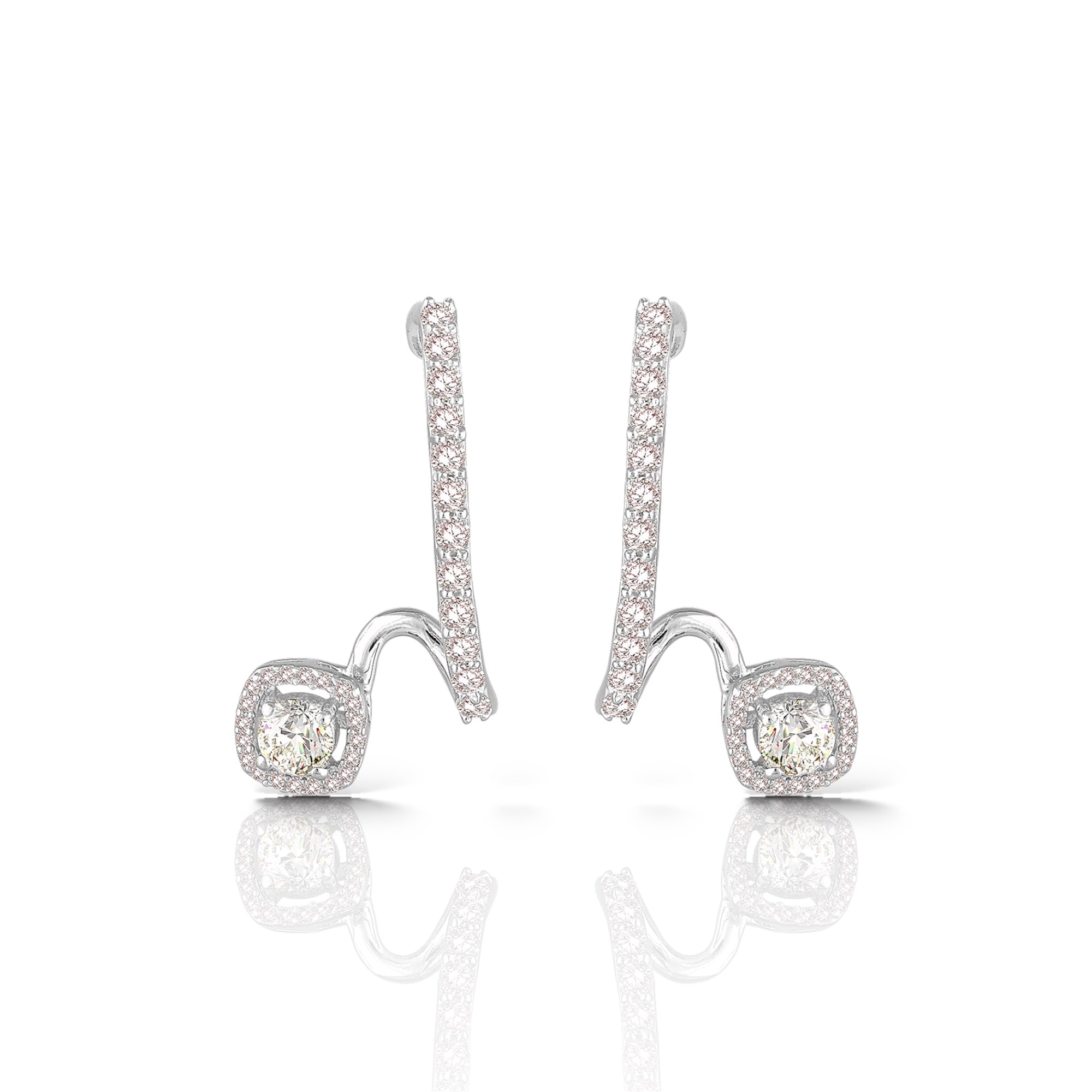 Luxe Solitaire Cuff Earrings