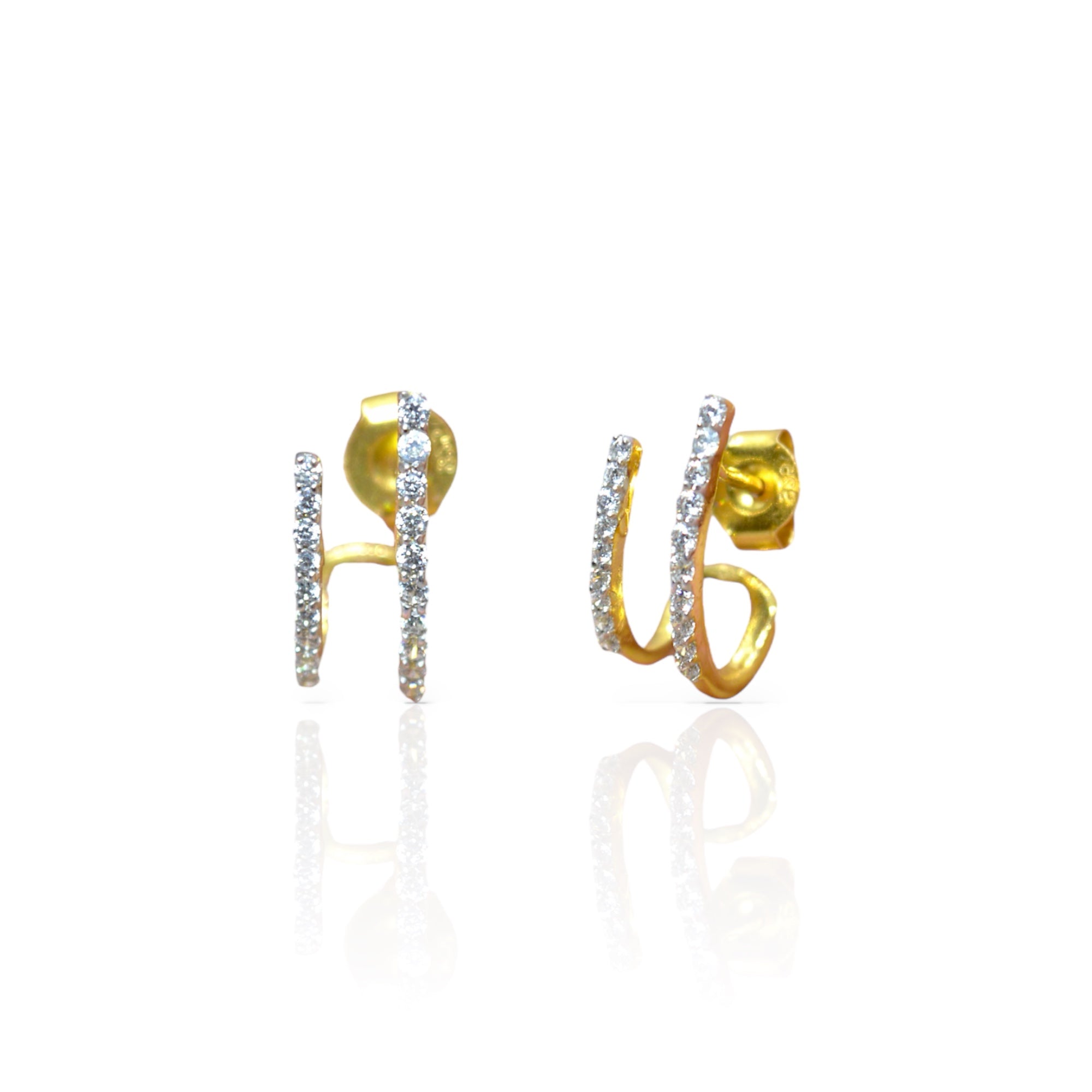 Glamorous Double Bar Cuff Earrings