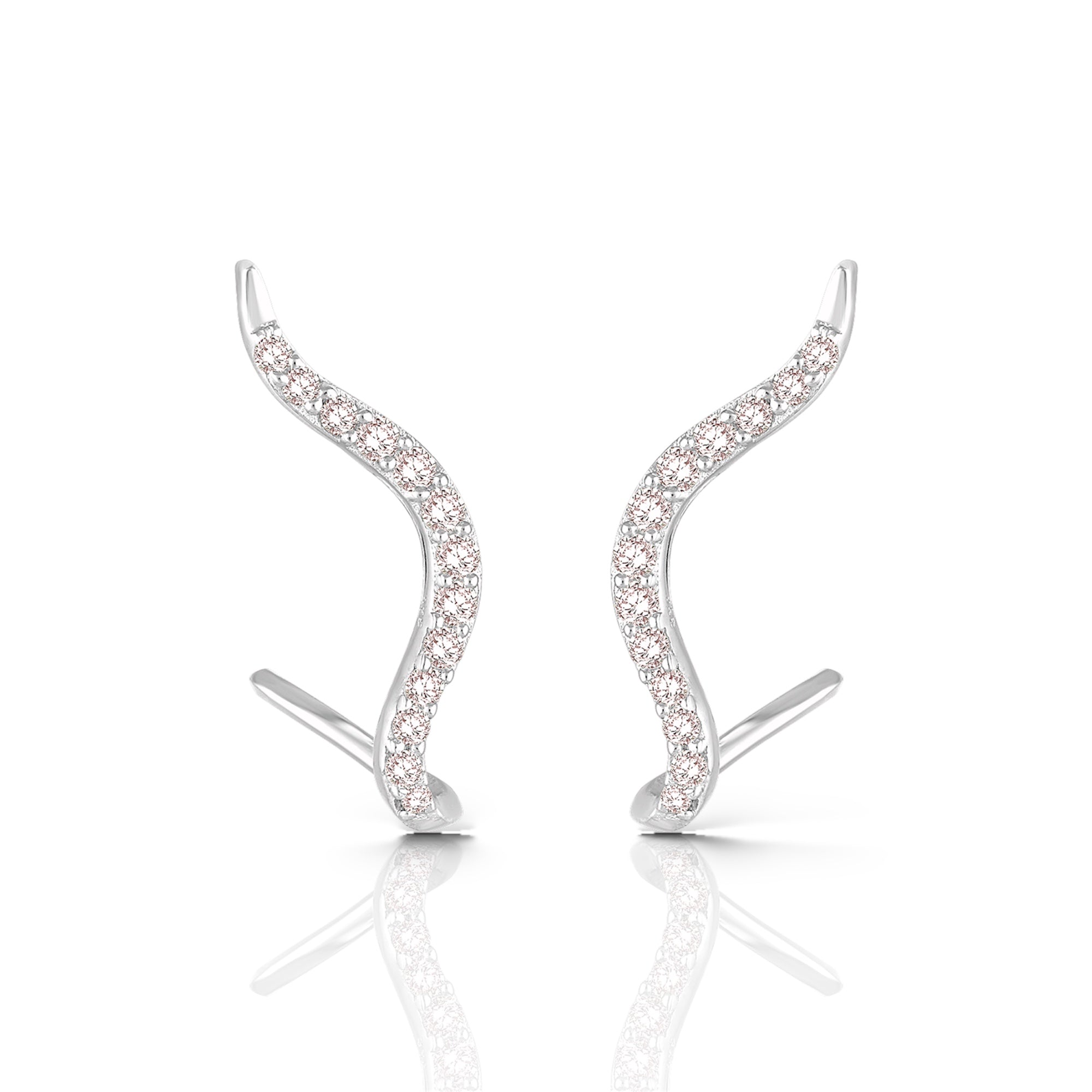 Twinkling Wave Cuff Earrings