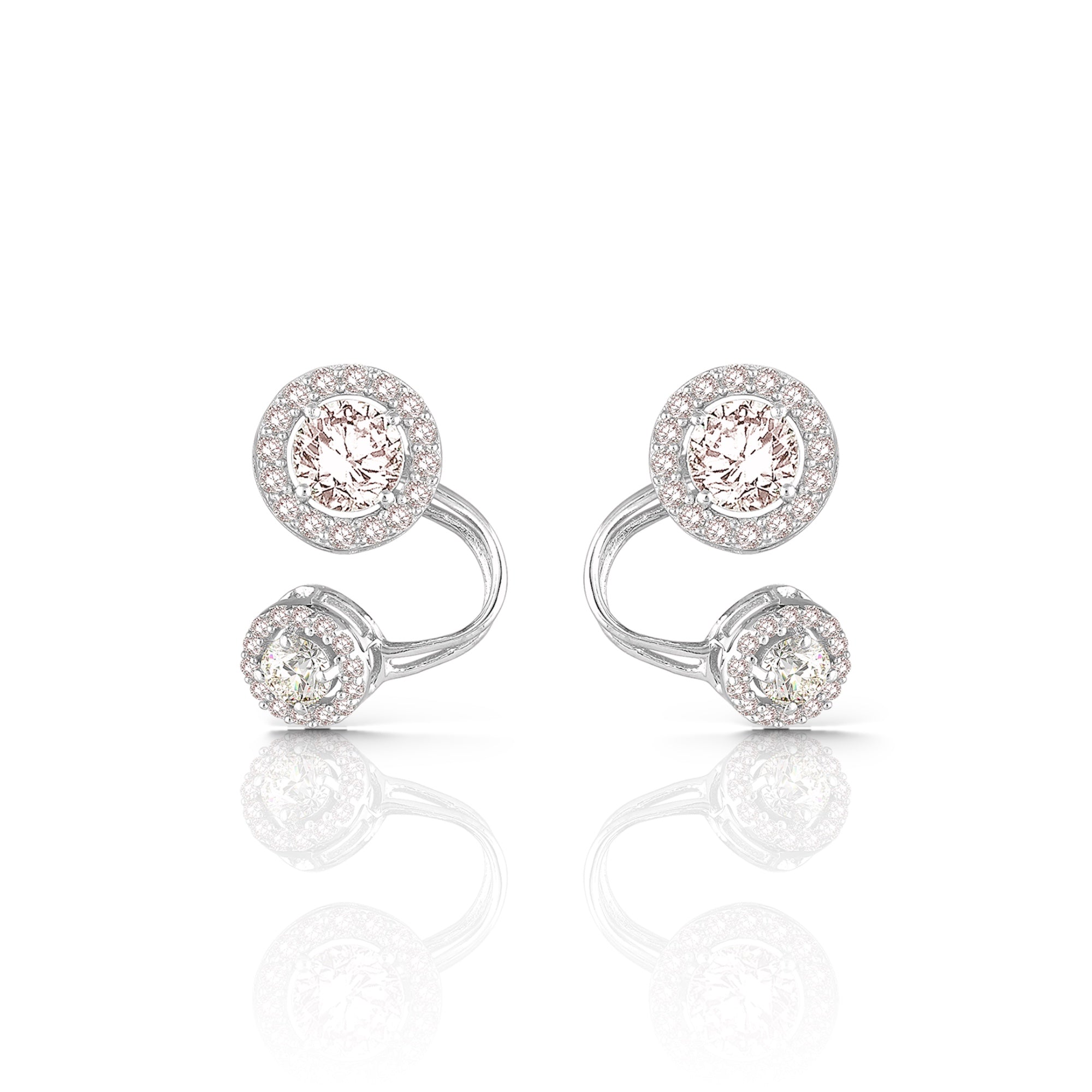 Classic Round Solitaires Jacket Earrings