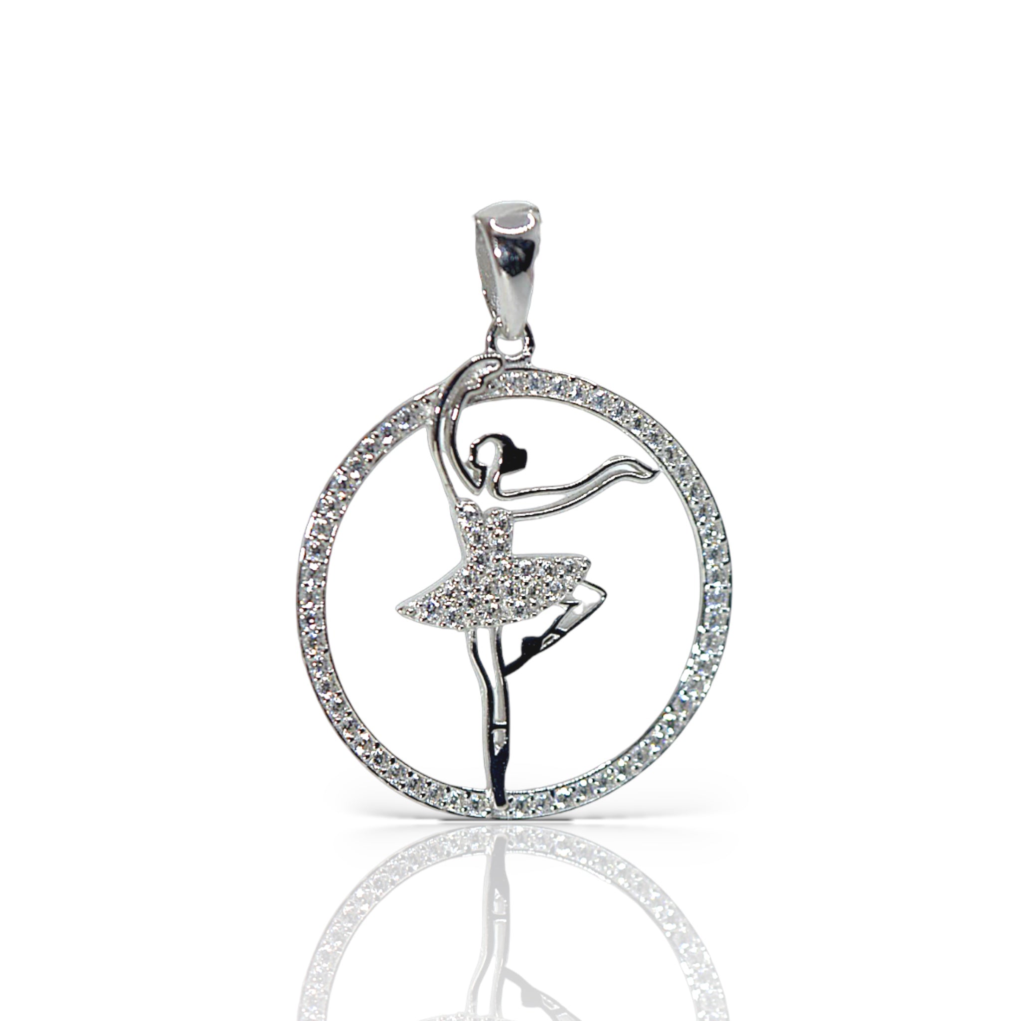 925 Silver Dancing Girl Pendant Necklace