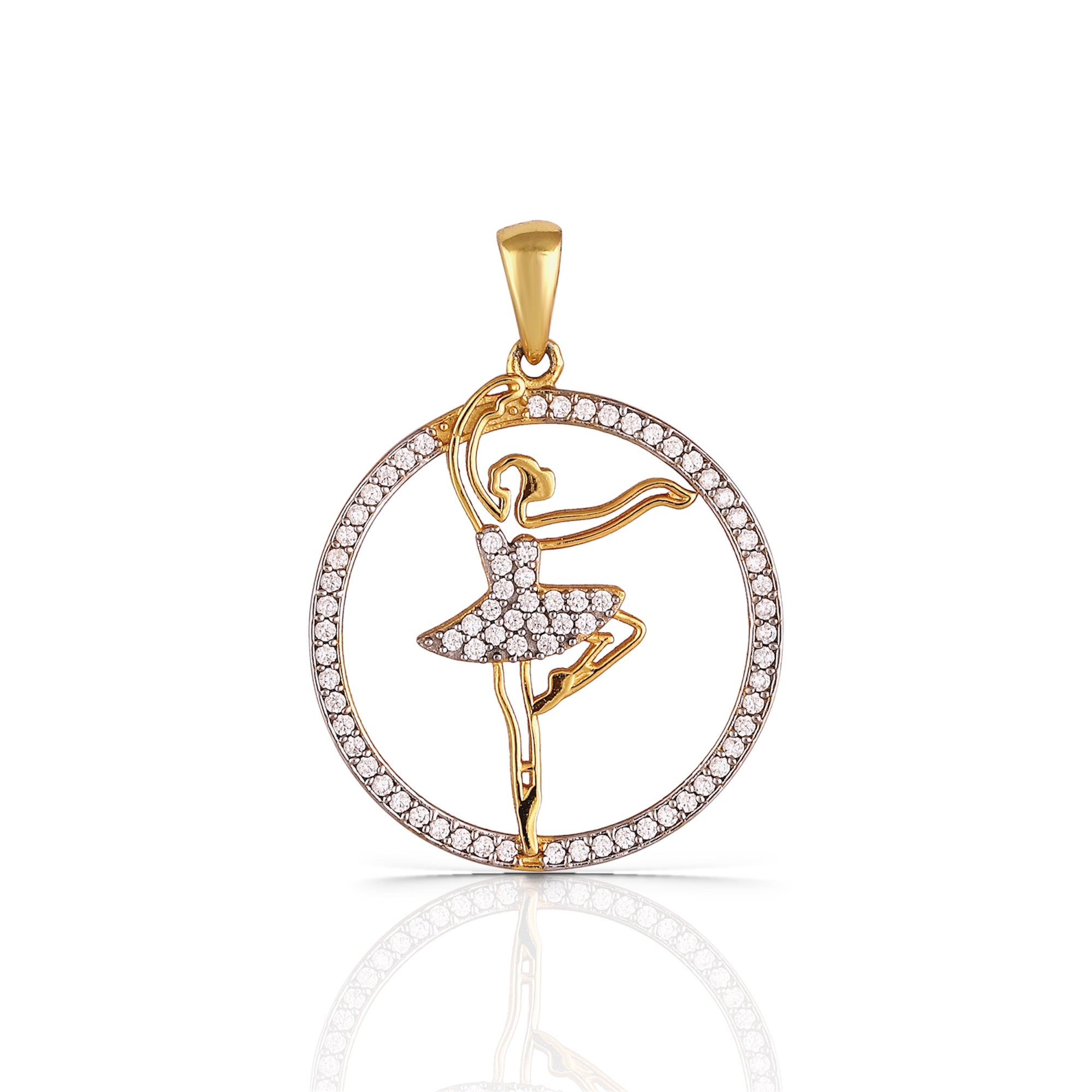 925 Silver Dancing Girl Pendant Necklace