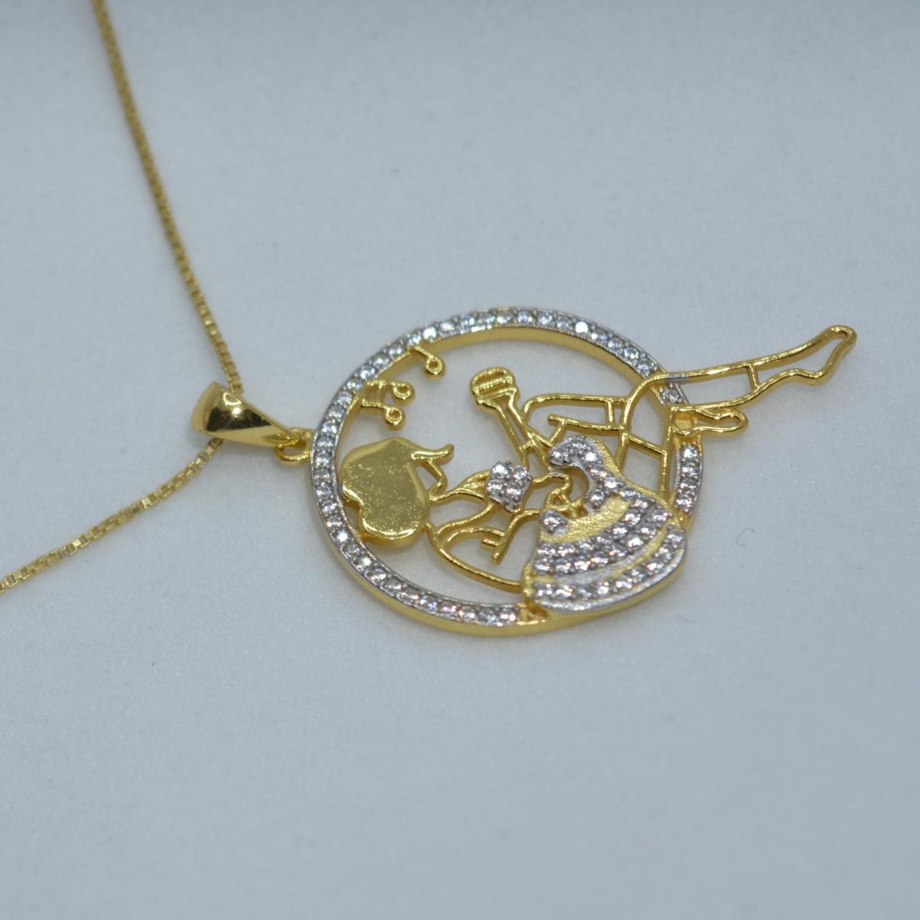 925 Silver Guitar Girl Pendant Necklace