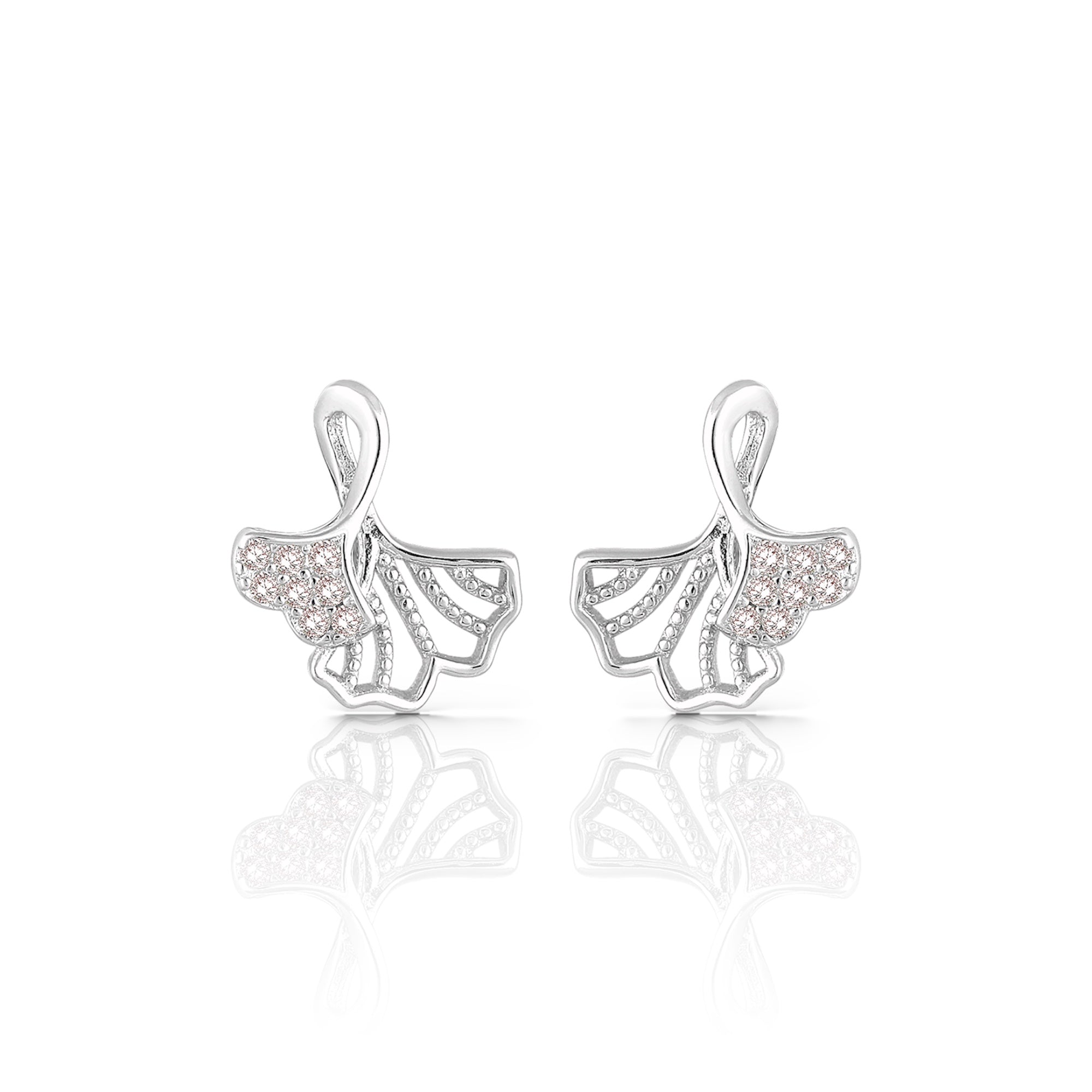 925 Silver Ginkgo Leaf Earrings for Women