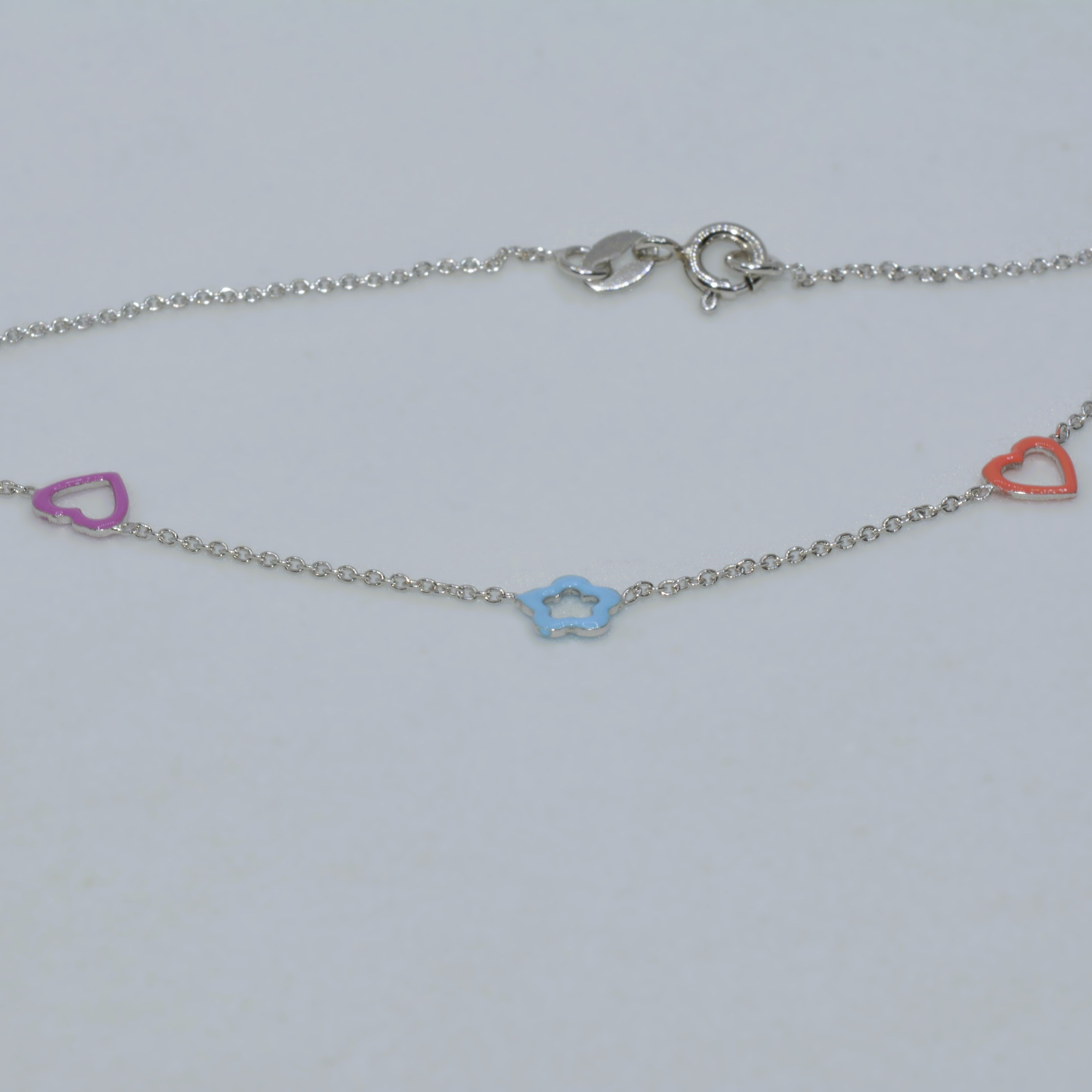 Colorful Heart and Star Necklace for Teens - 925 Silver Jewelry