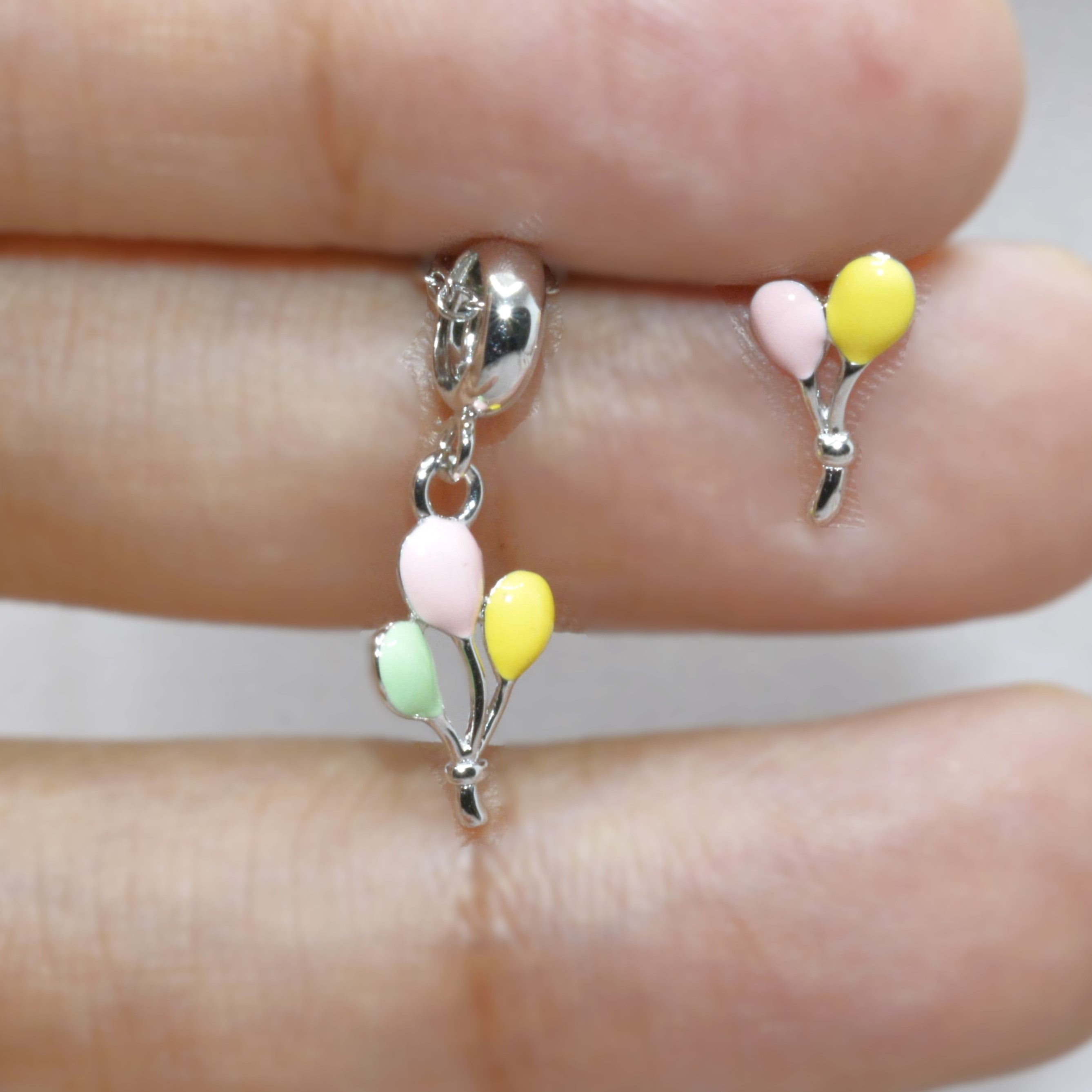 Whimsical Pastel Balloon Necklace Set for Teen in 925 Silver