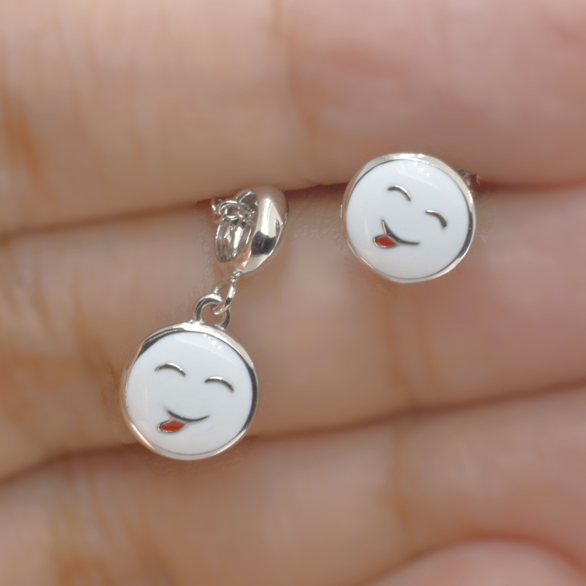 Smiley Face Necklace Set for Kids - 925 Silver Jewelry