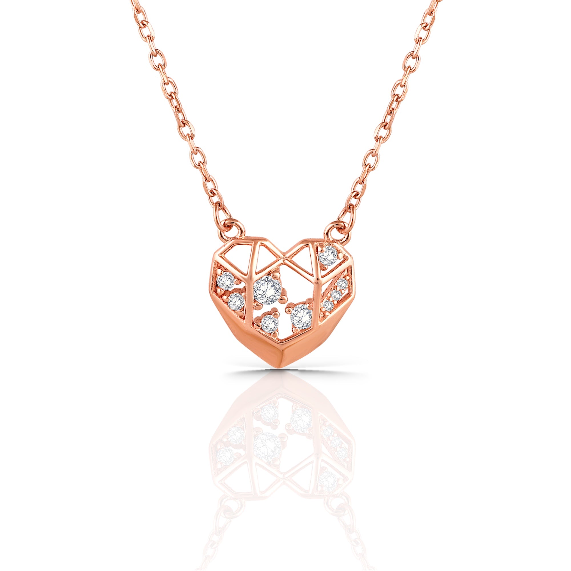 Modern Gold Heart Necklace for Women - 925 Silver Jewelry