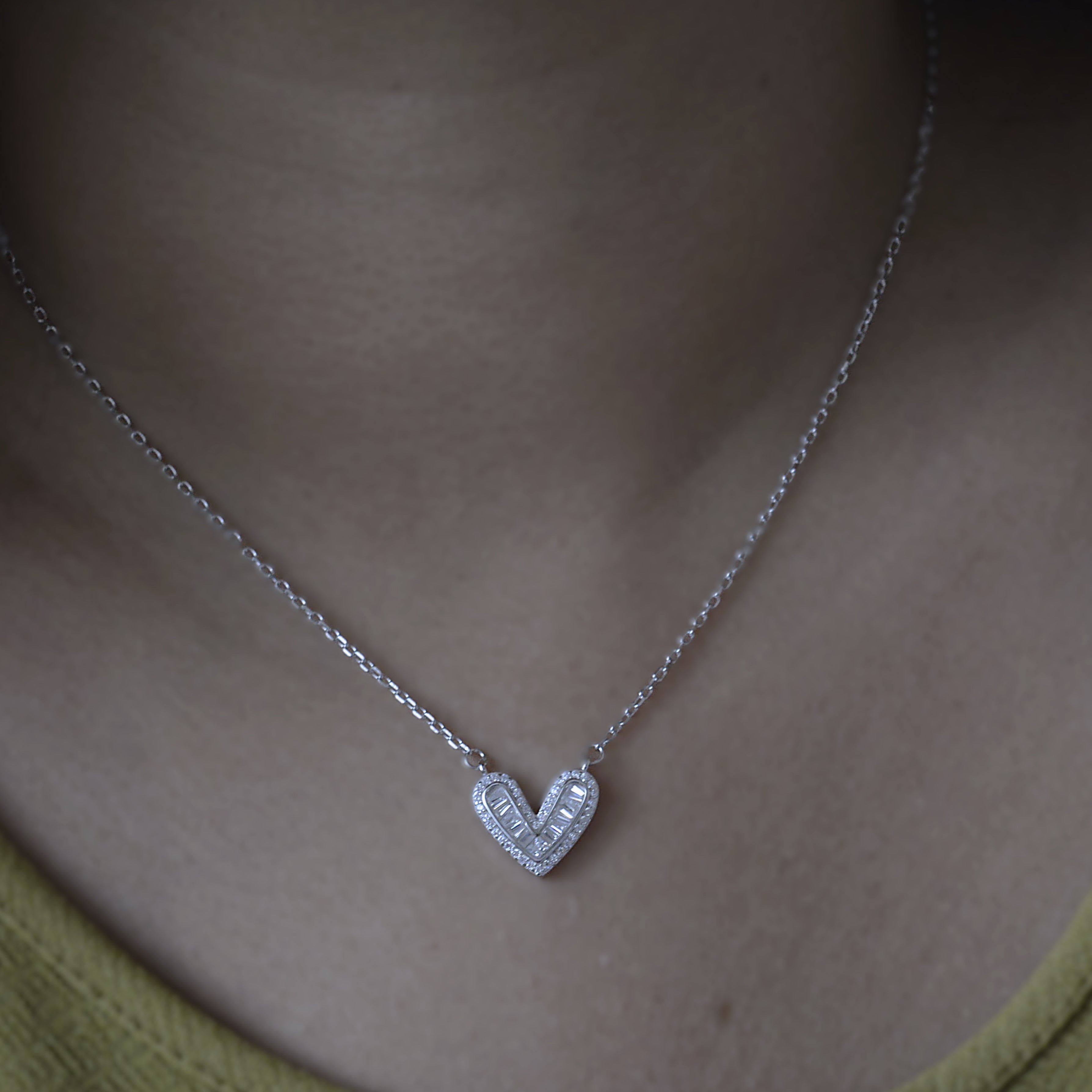 Delicate Heart Necklace for Women - 925 Silver Jewelry