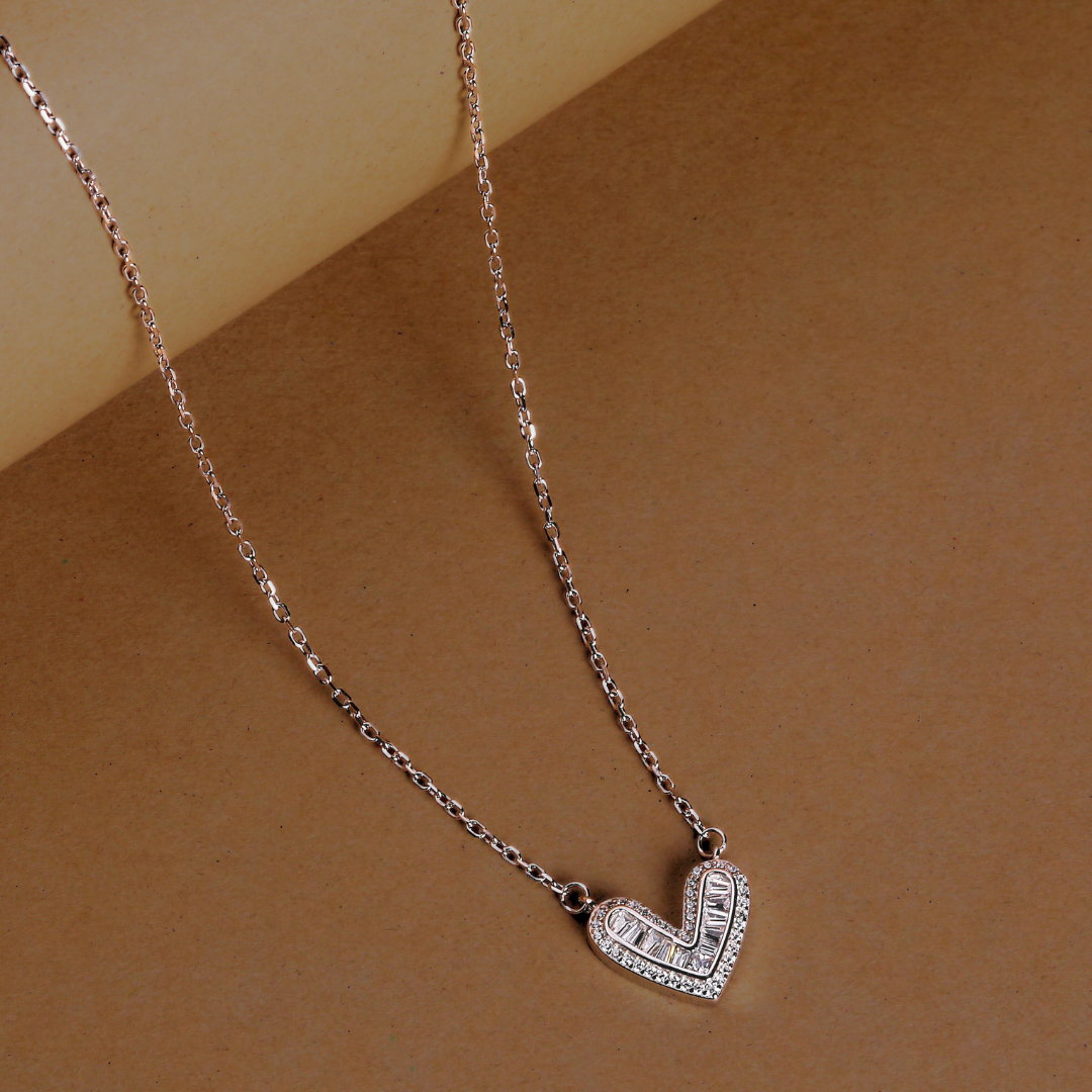 Delicate Heart Necklace for Women - 925 Silver Jewelry