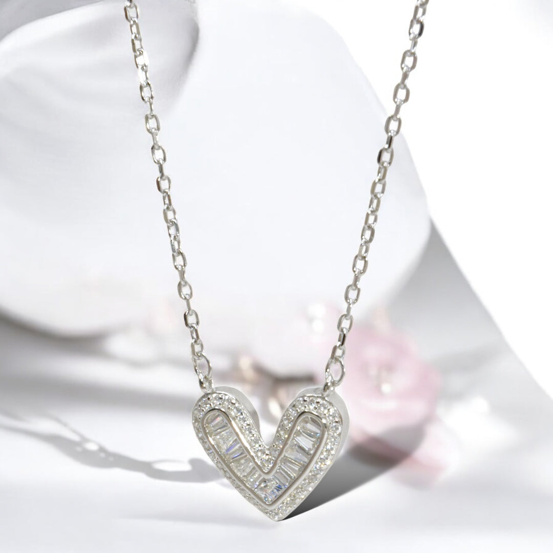 Delicate Heart Necklace for Women - 925 Silver Jewelry