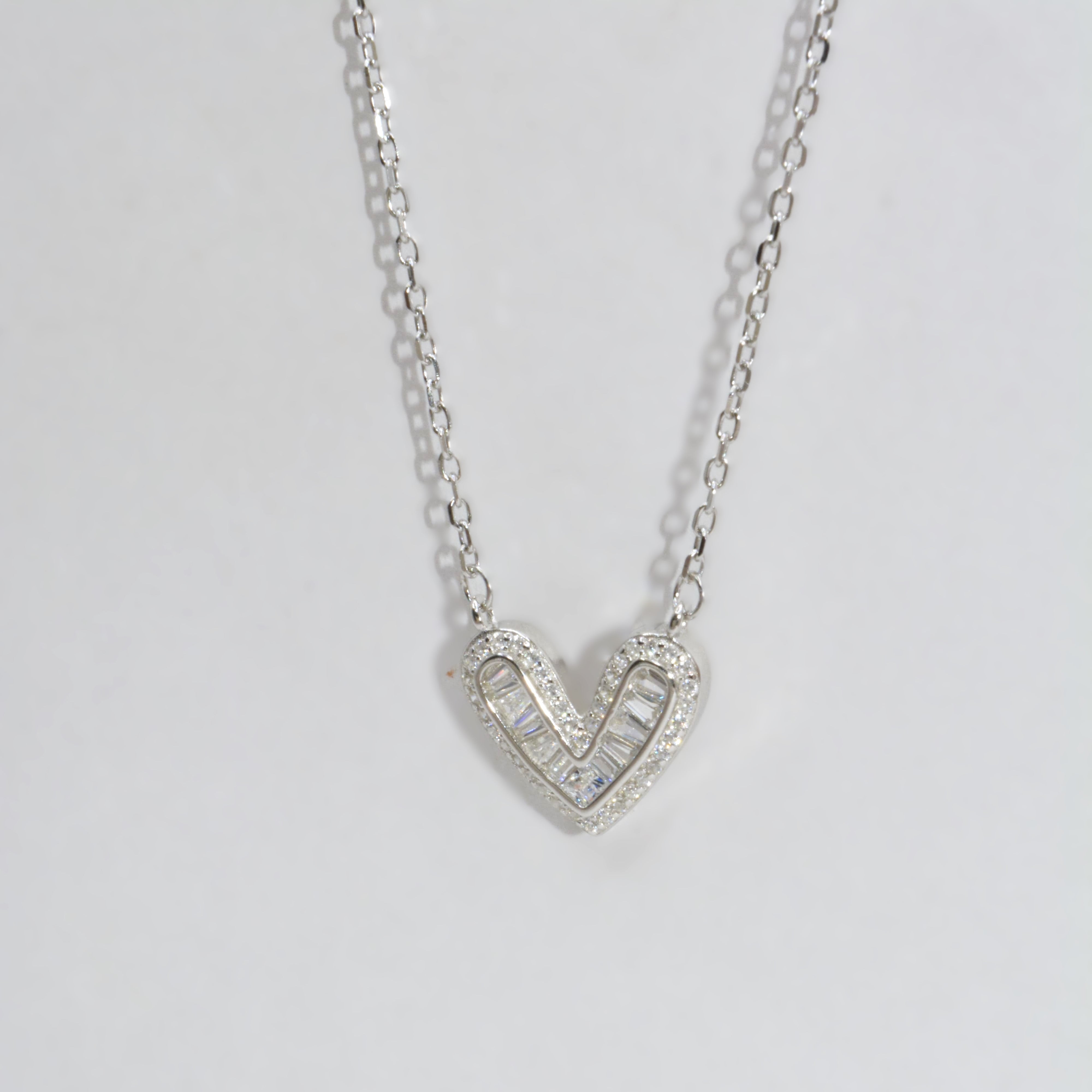 Delicate Heart Necklace for Women - 925 Silver Jewelry