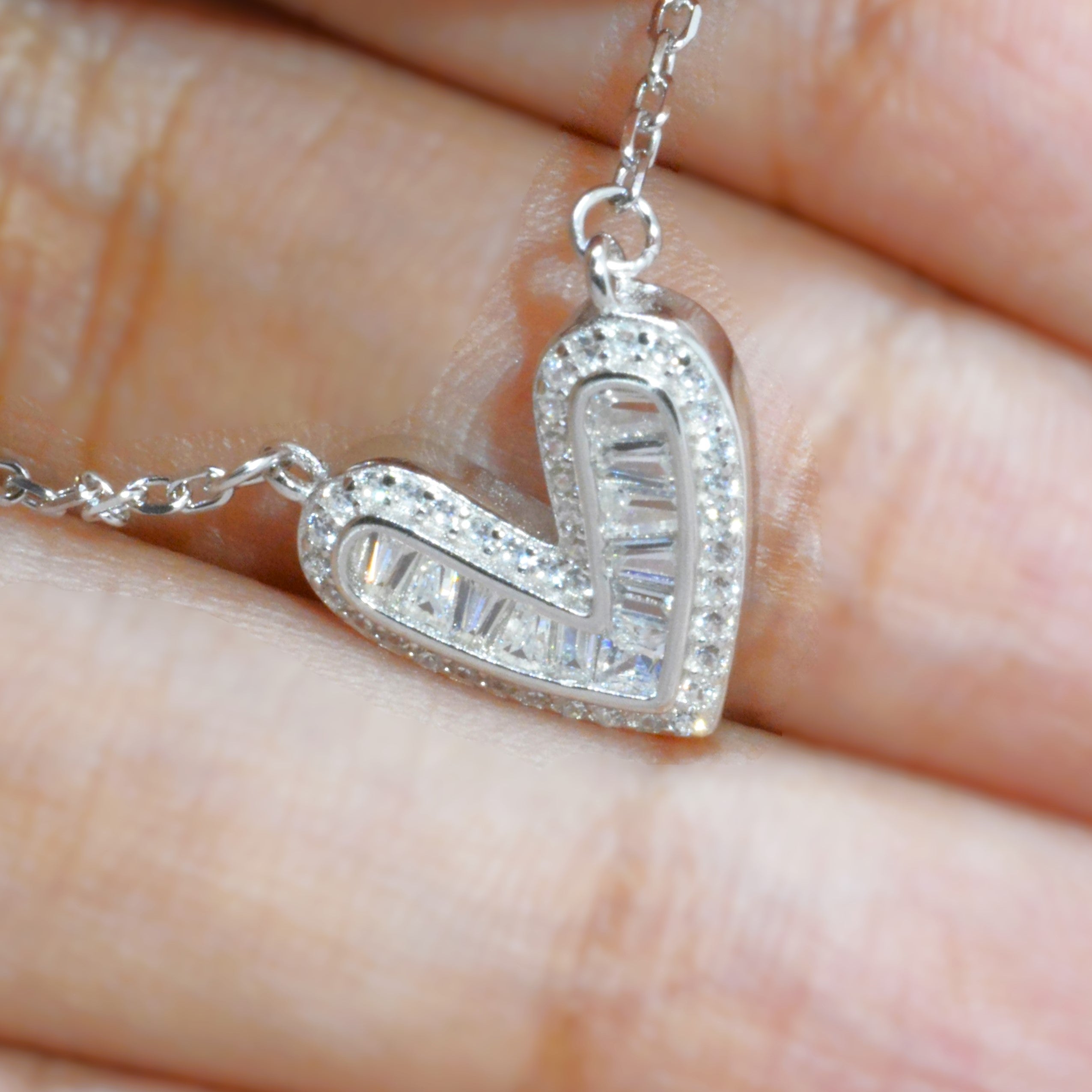 Delicate Heart Necklace for Women - 925 Silver Jewelry