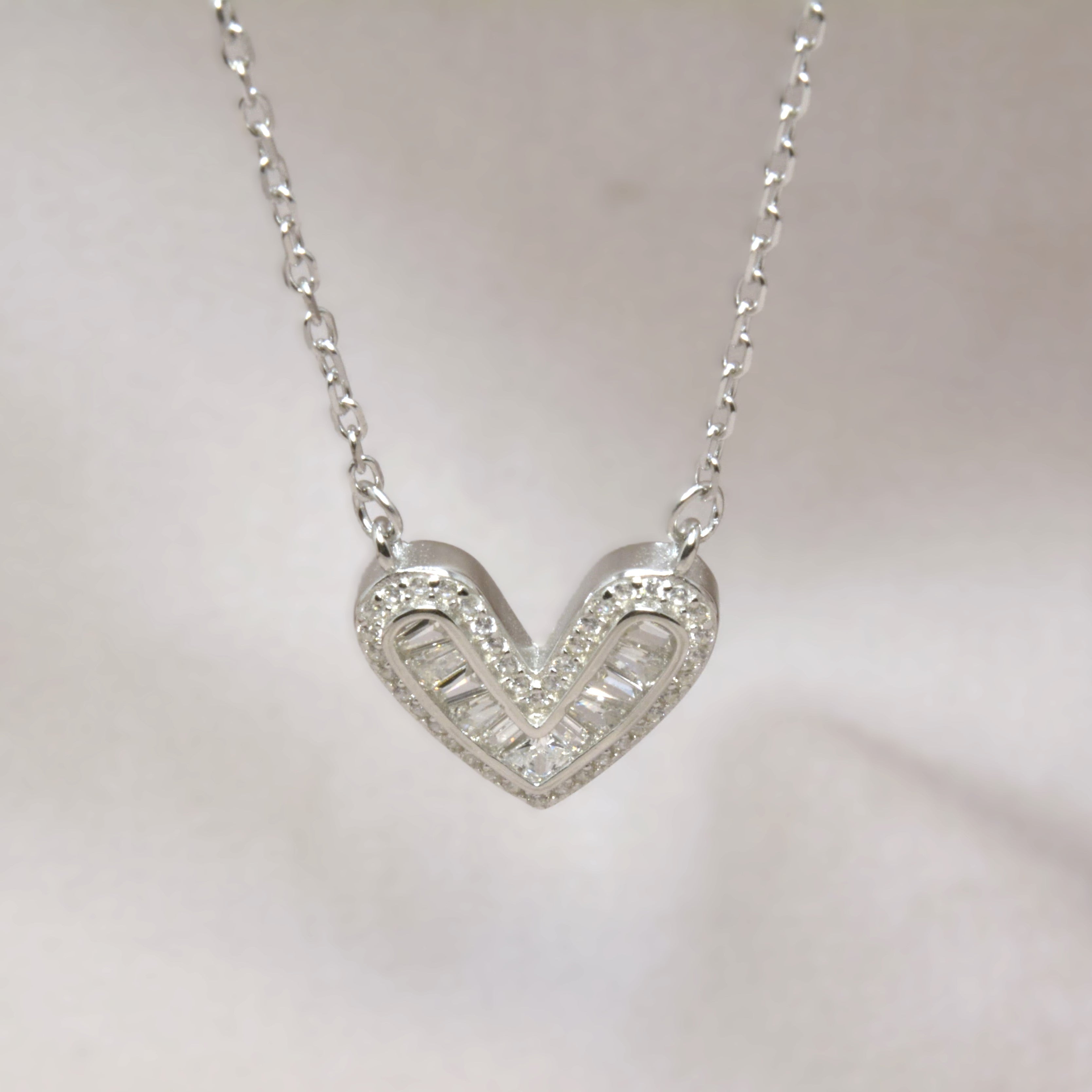 Delicate Heart Necklace for Women - 925 Silver Jewelry