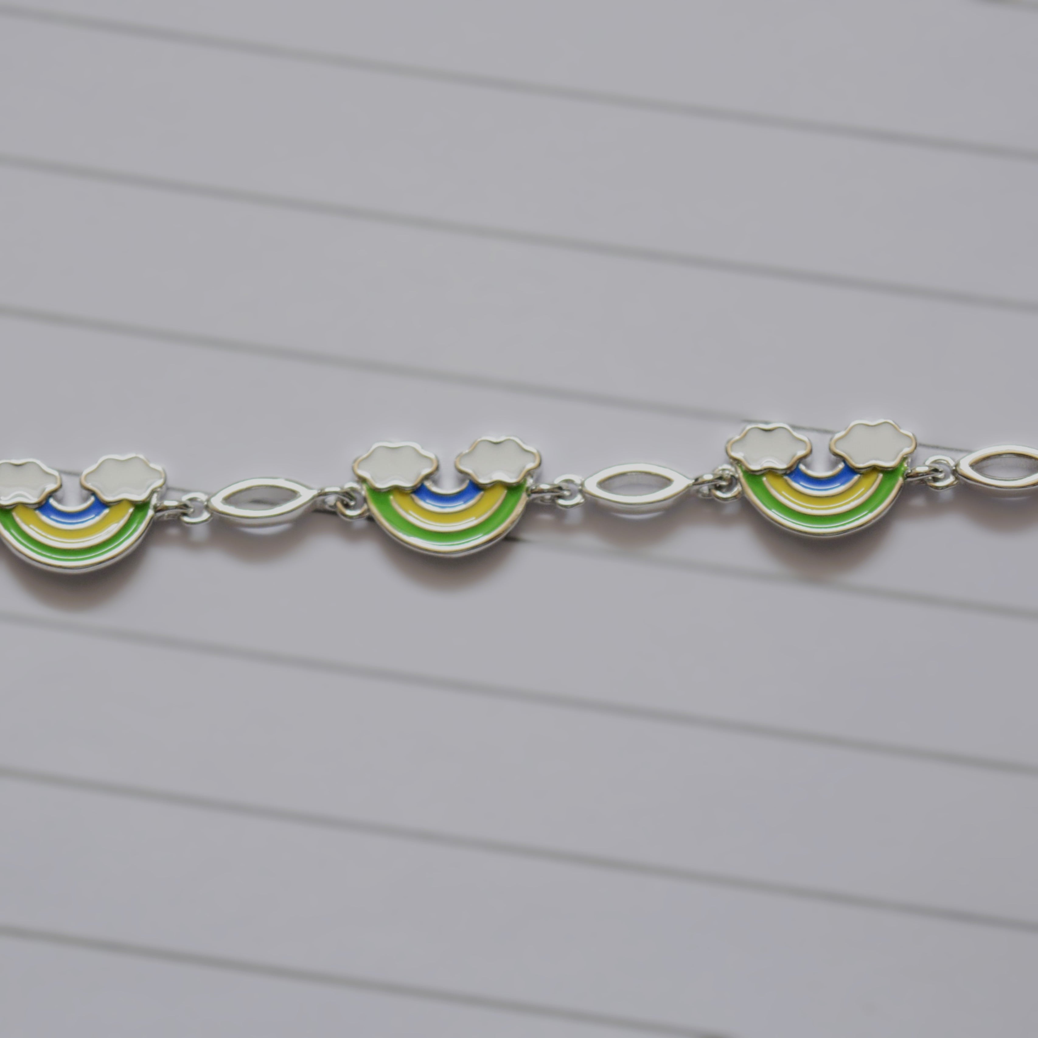 Rainbow Charm Bracelet for Teens - 925 Silver Jewelry