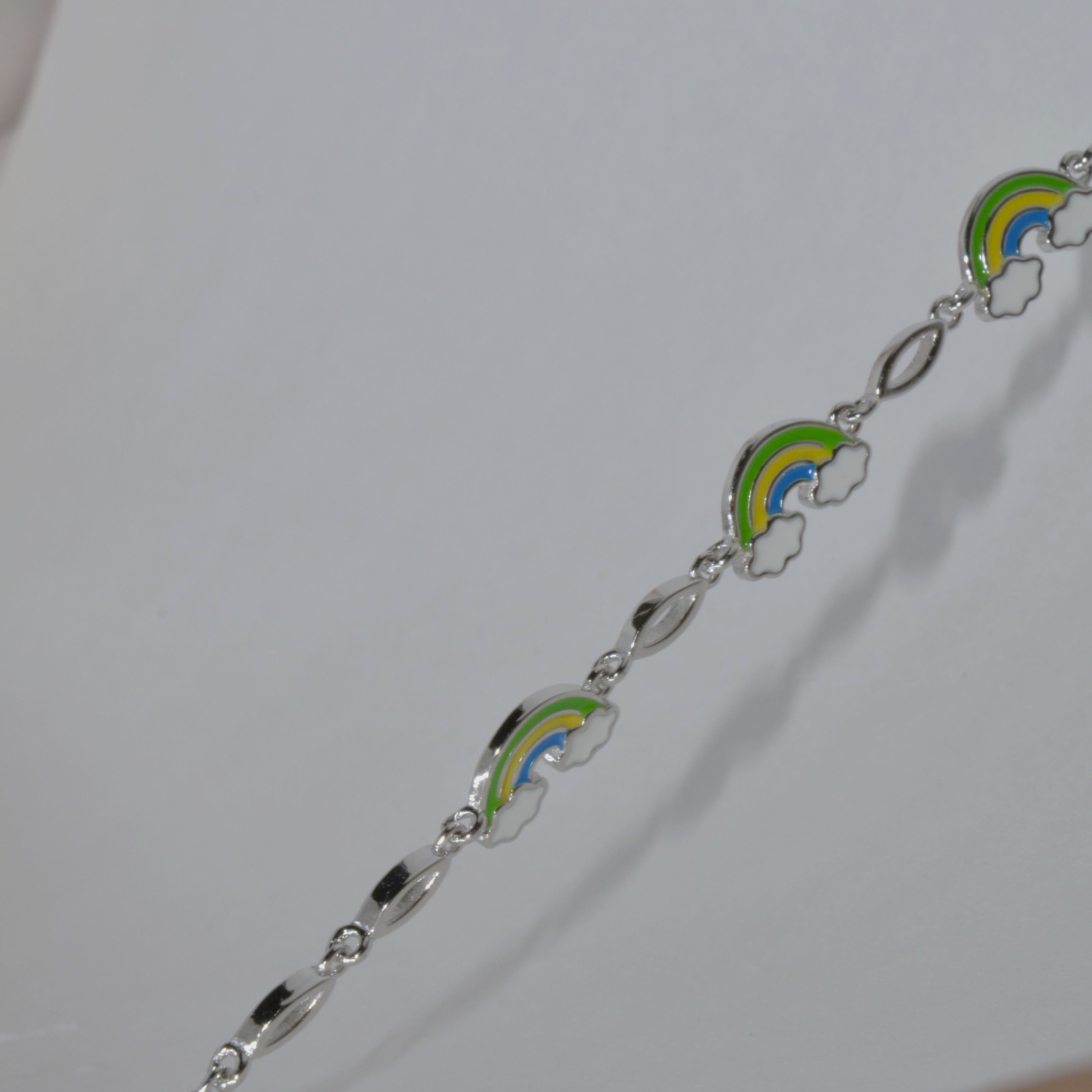 Rainbow Charm Bracelet for Teens - 925 Silver Jewelry