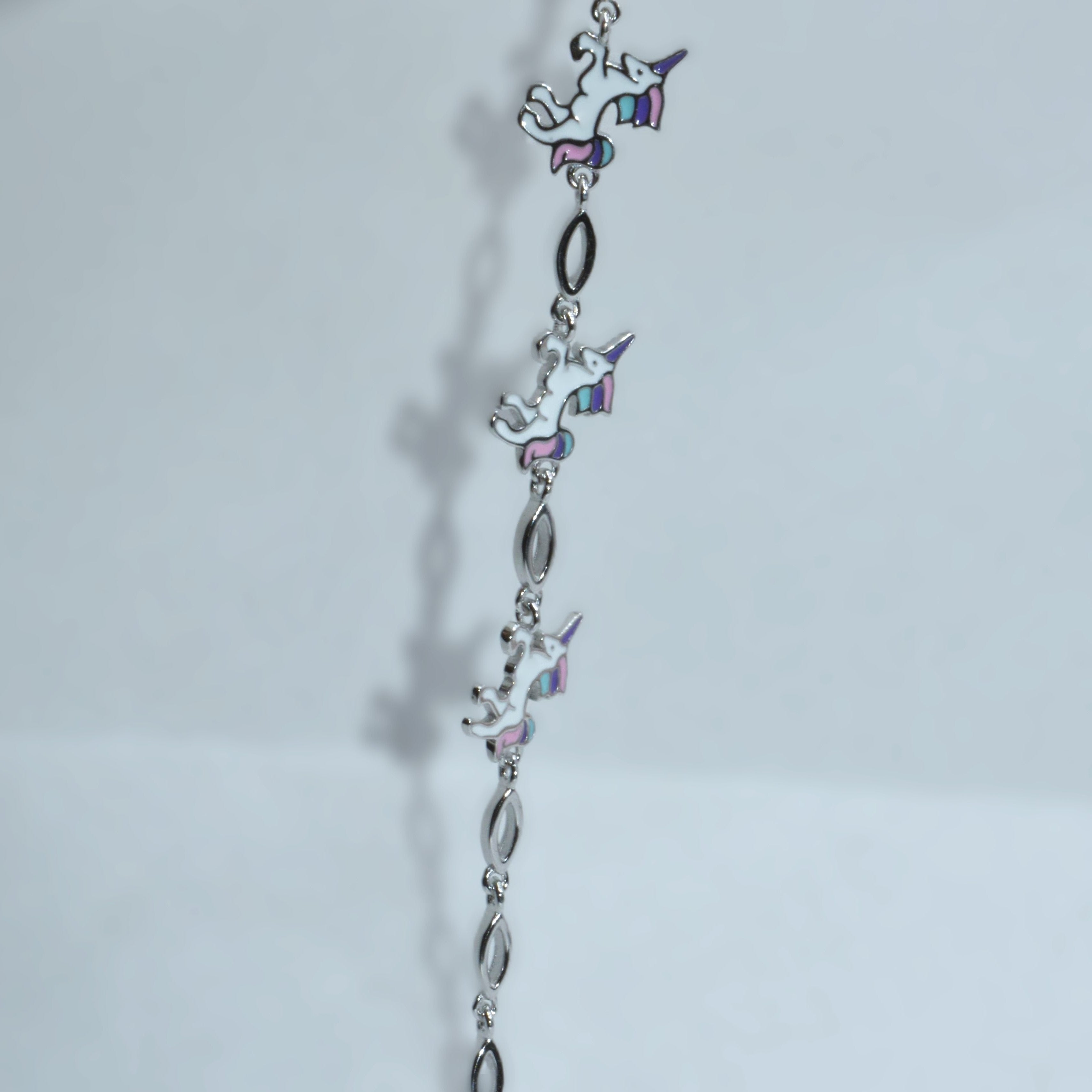 Whimsical Unicorn Charm Bracelet - 925 Silver Jewelry