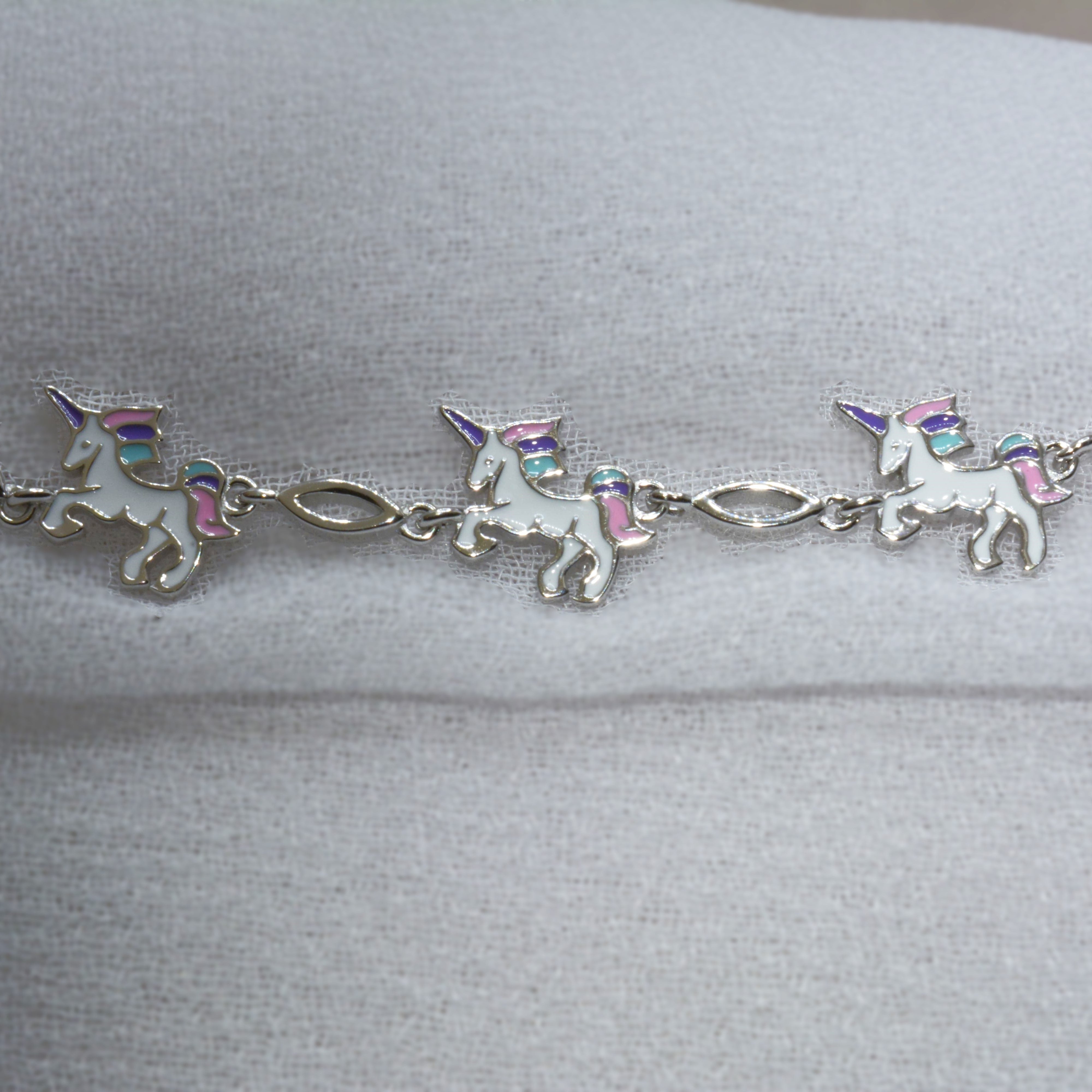 Whimsical Unicorn Charm Bracelet - 925 Silver Jewelry