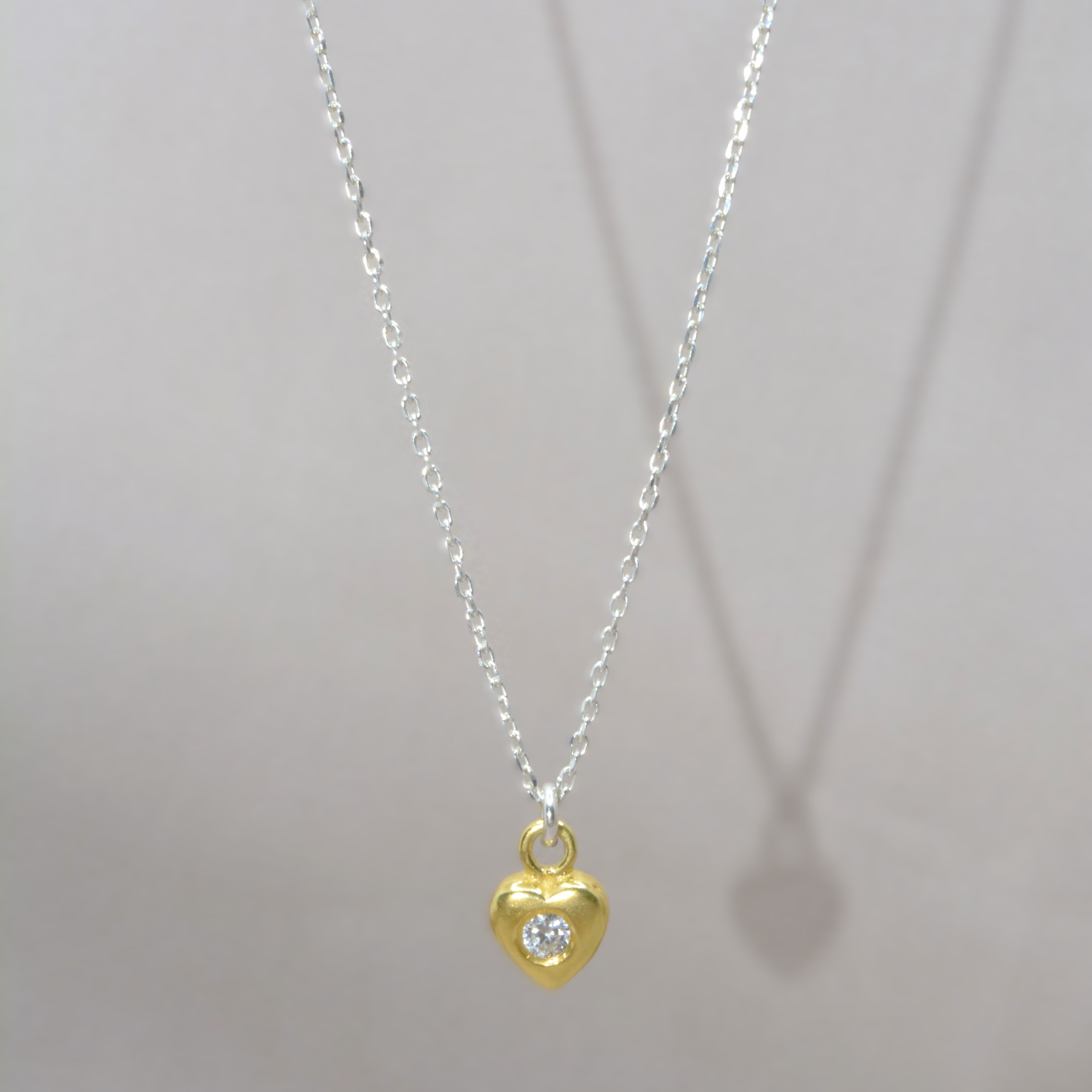 Delicate Golden Heart Necklace Set for Teens - 925 Silver Jewelry