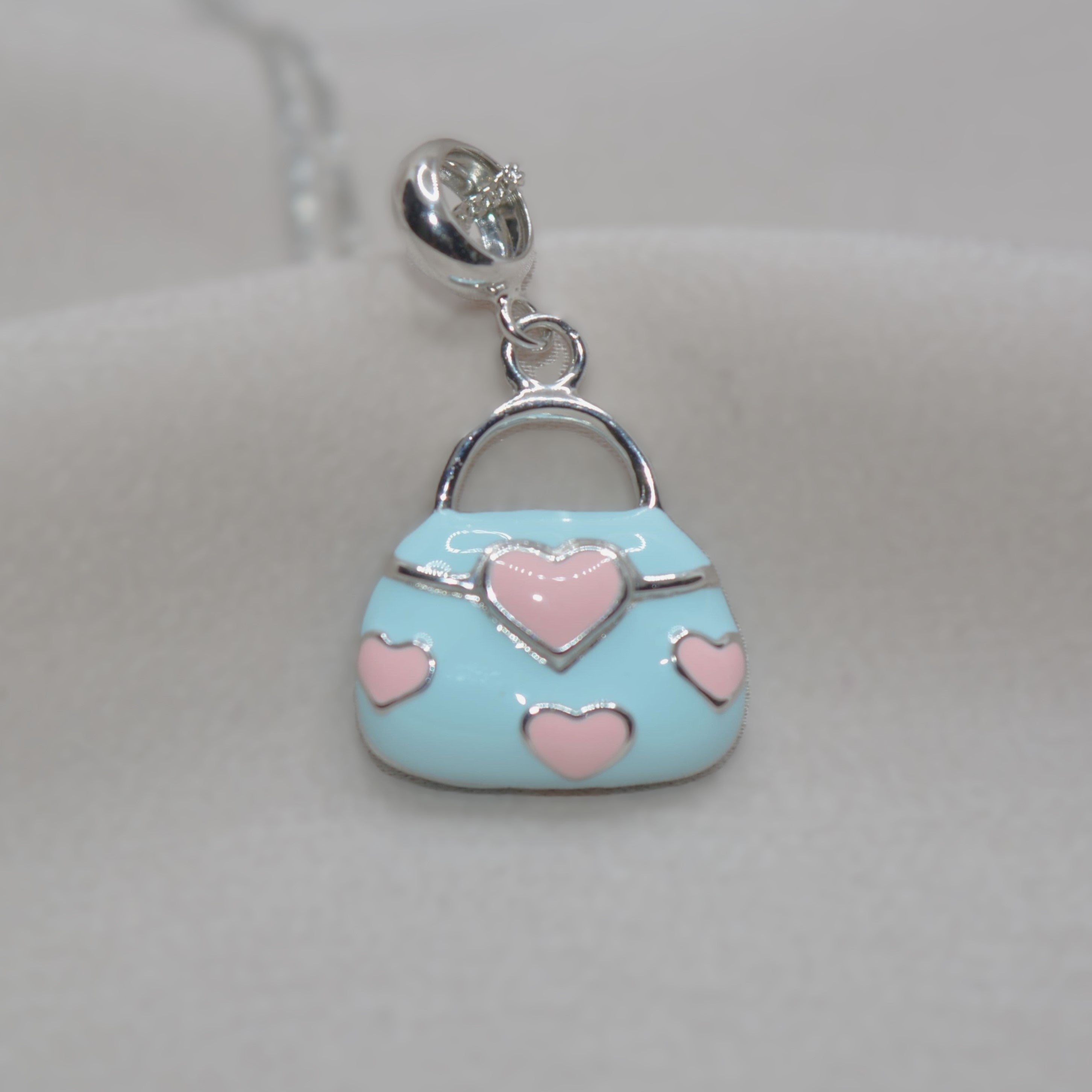 Adorable Handbag Charm Pendant - 925 Silver Jewelry