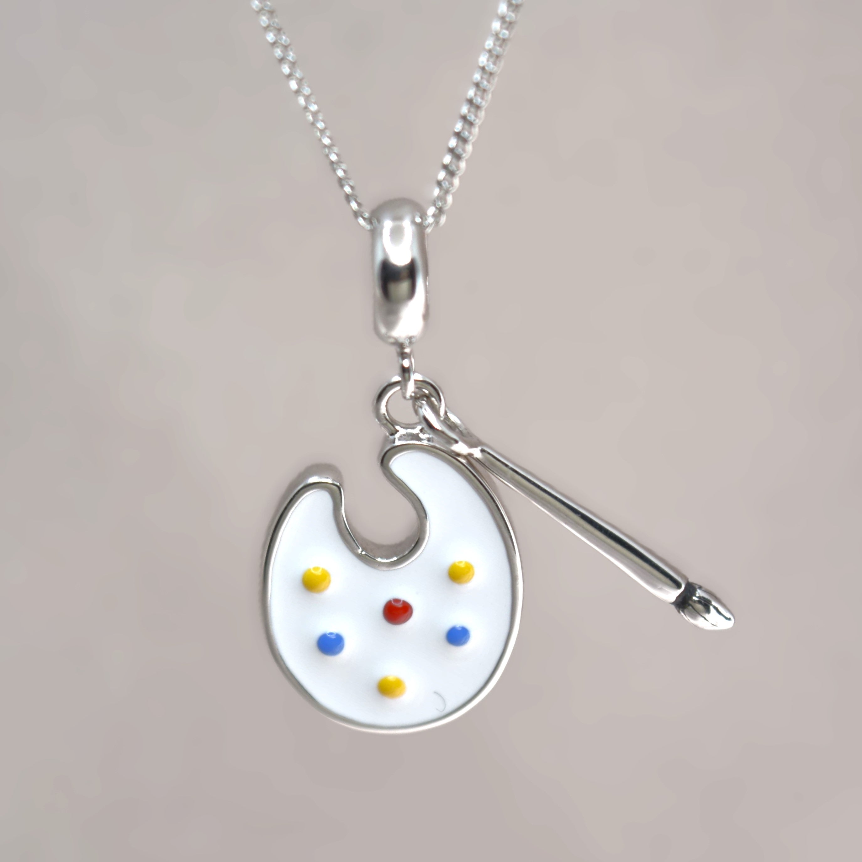 Artistic Palette Charm Pendant - 925 Silver Jewelry