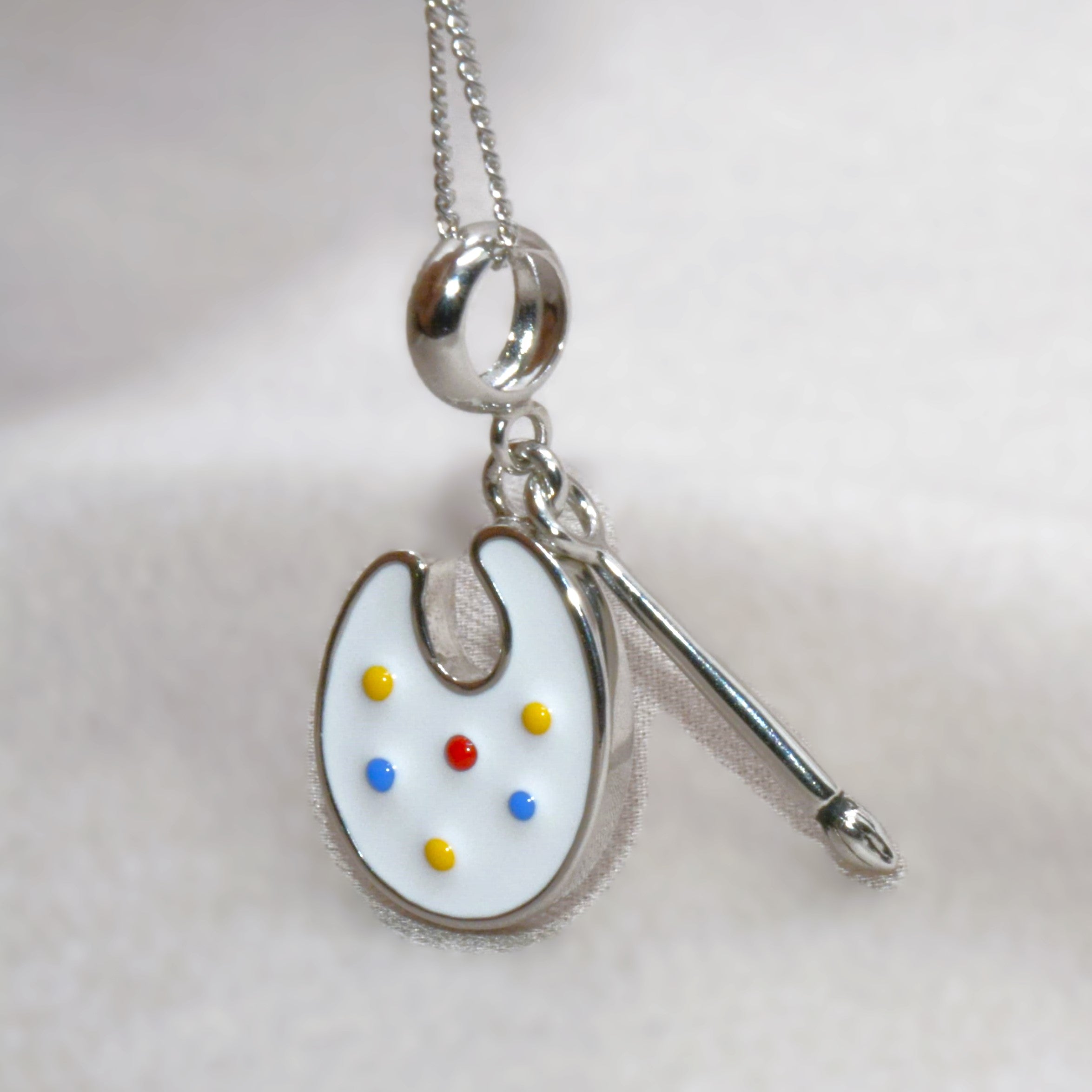 Artistic Palette Charm Pendant - 925 Silver Jewelry