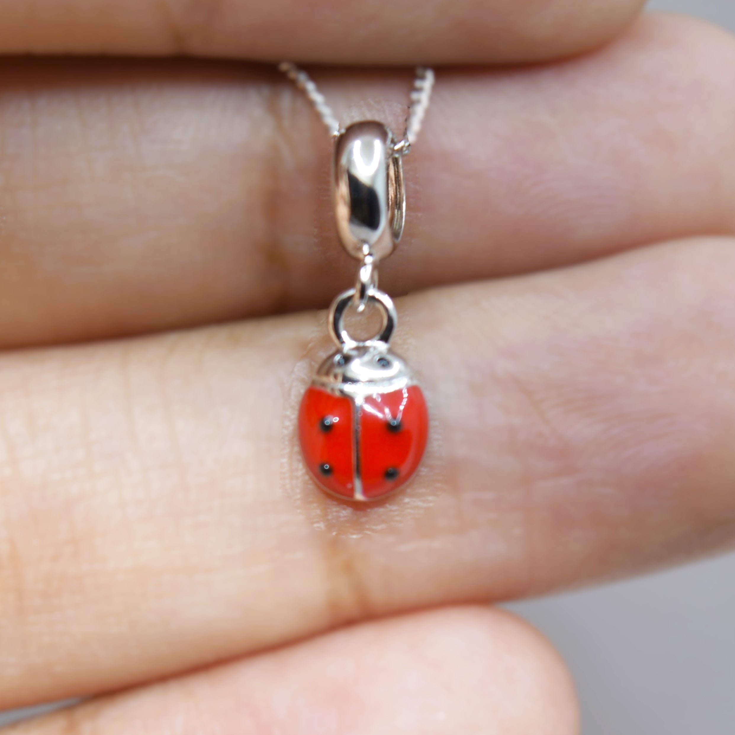 Ladybug Charm Pendant - 925 Silver Jewelry