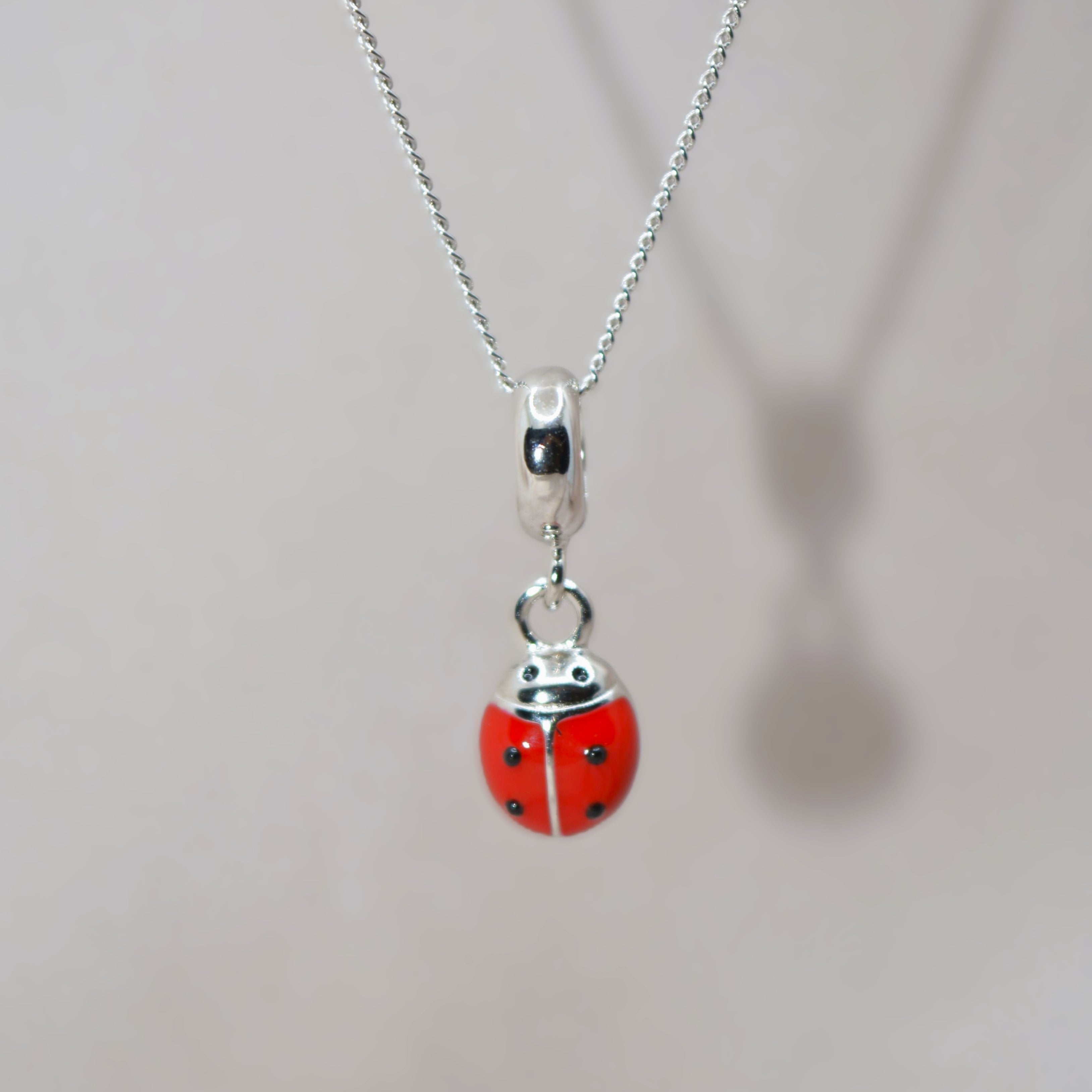 Ladybug Charm Pendant - 925 Silver Jewelry