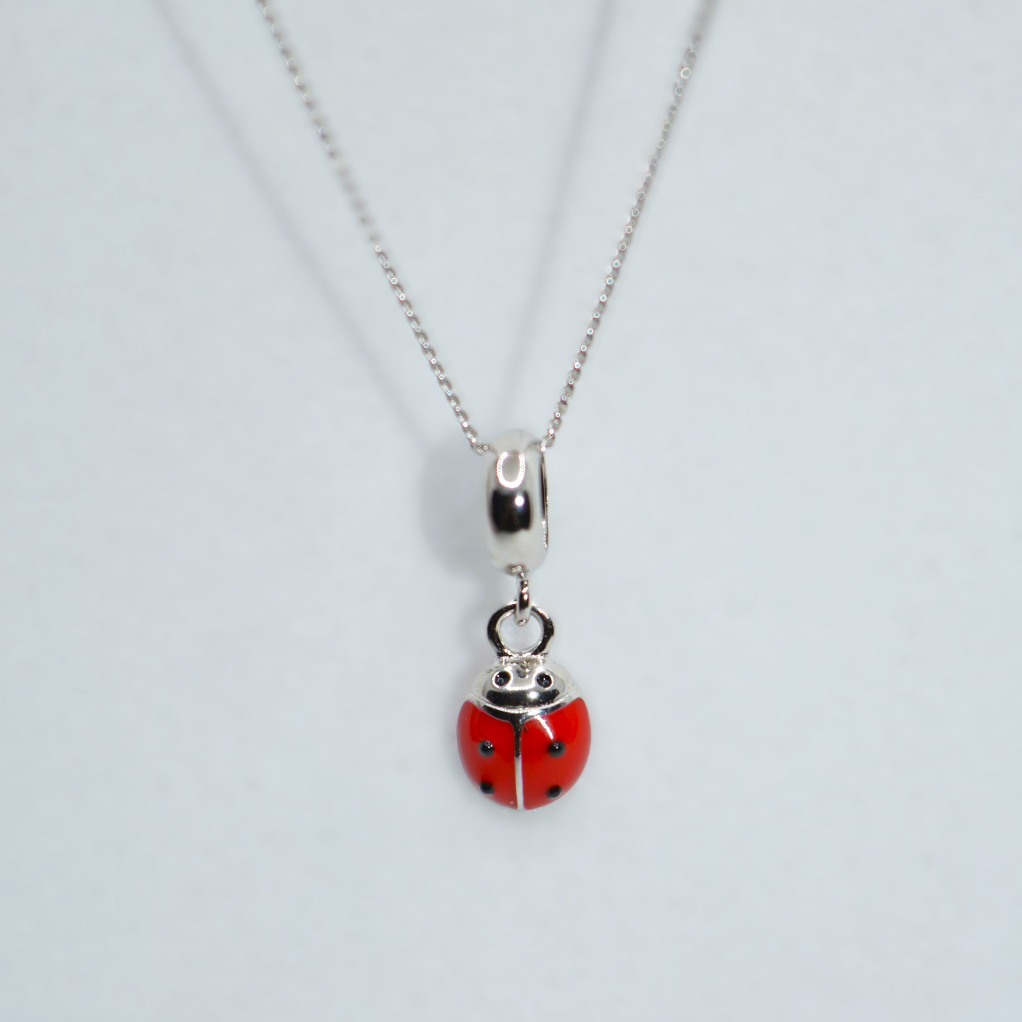 Ladybug Charm Pendant - 925 Silver Jewelry