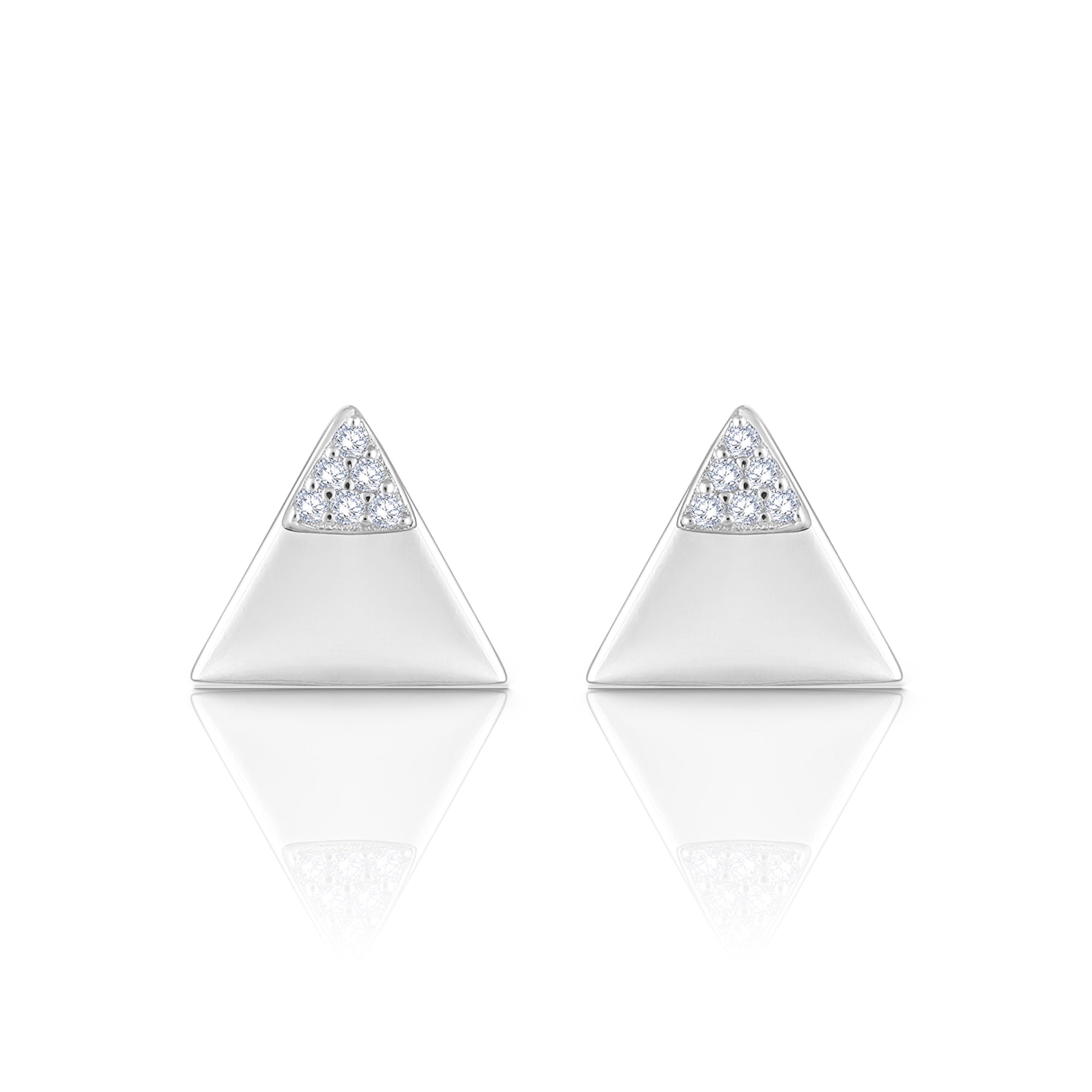 Triangular Jacket Stud Earrings - 925 Silver Jewelry