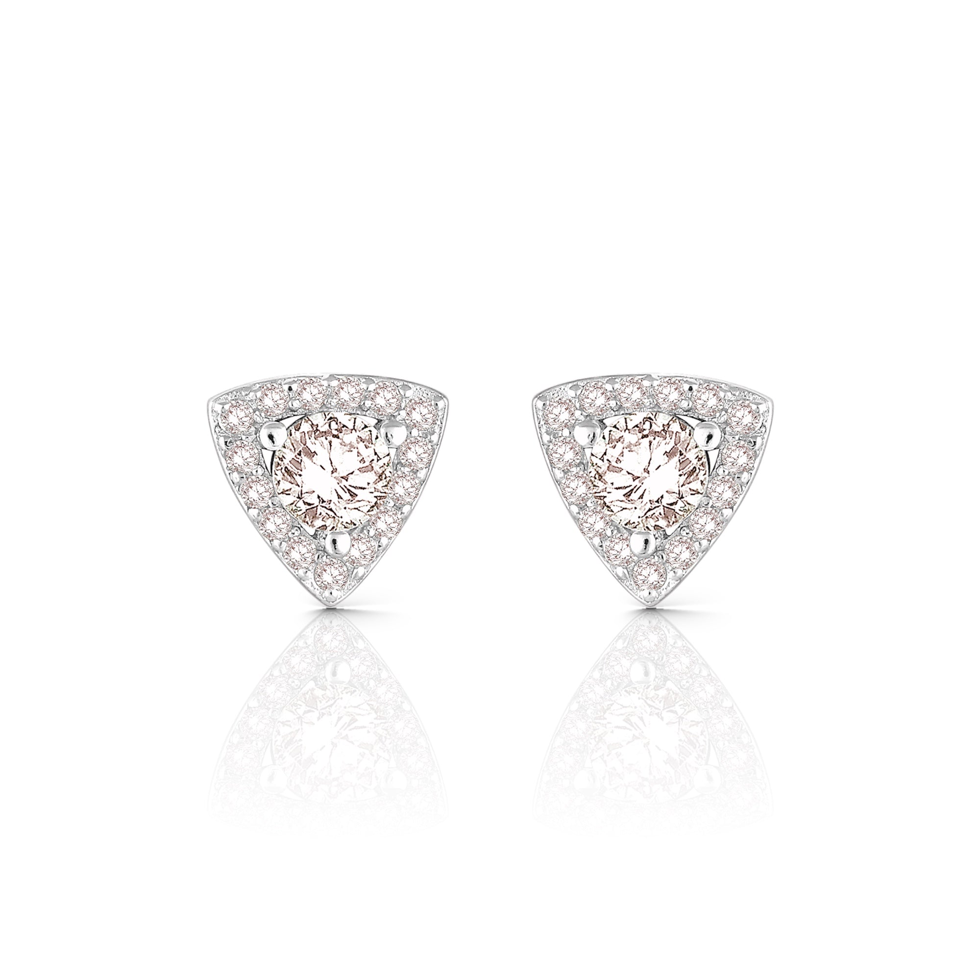 Sparkling Triangular Earrings - 925 Silver Jewelry