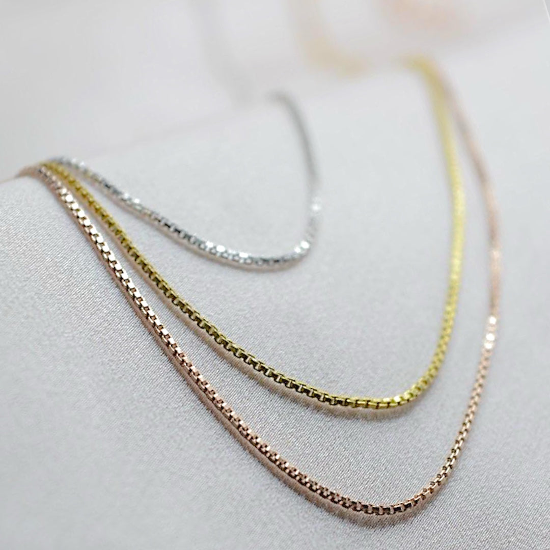 Thin Box Chain 925 Silver Necklace