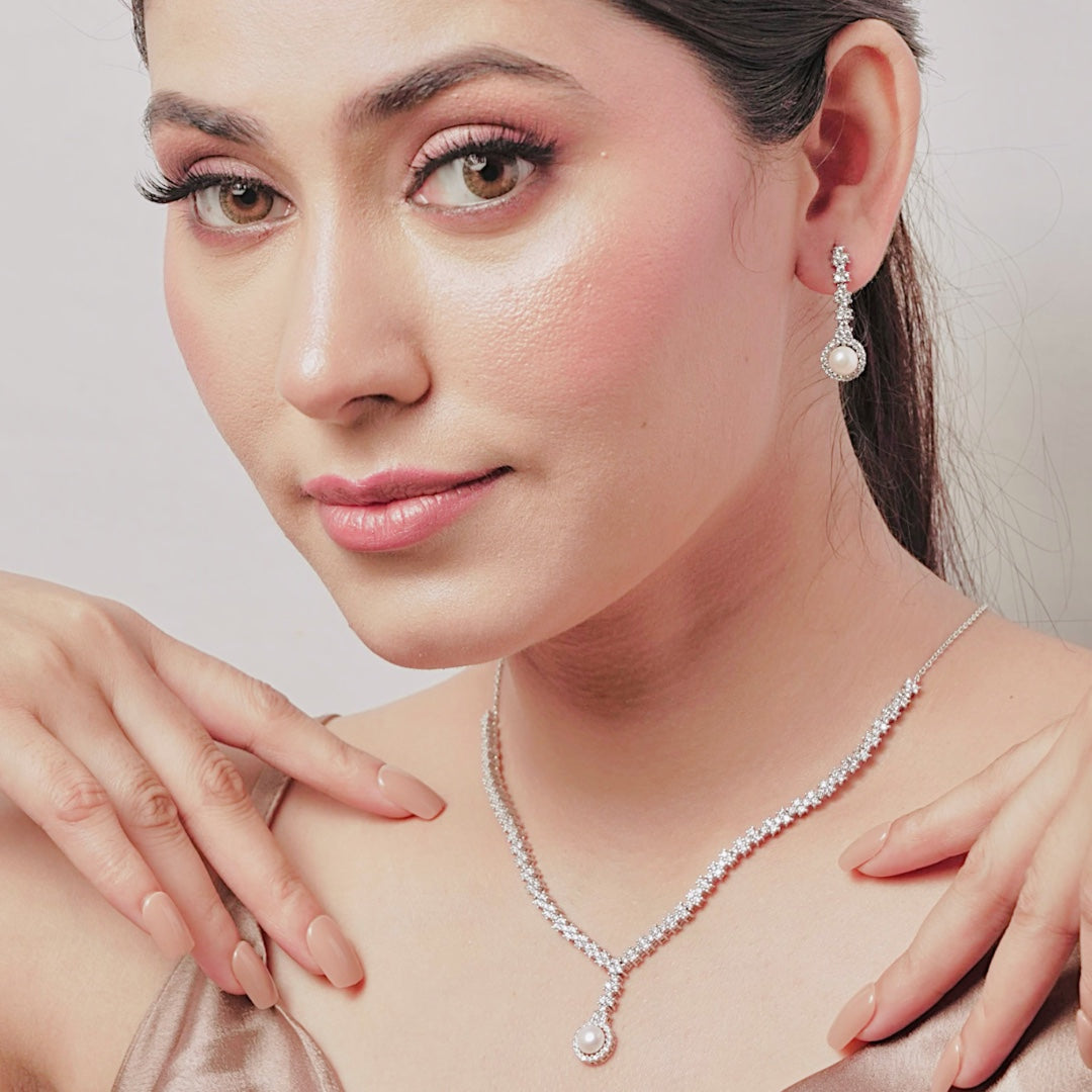 Ethereal Pearl Elegance Necklace set