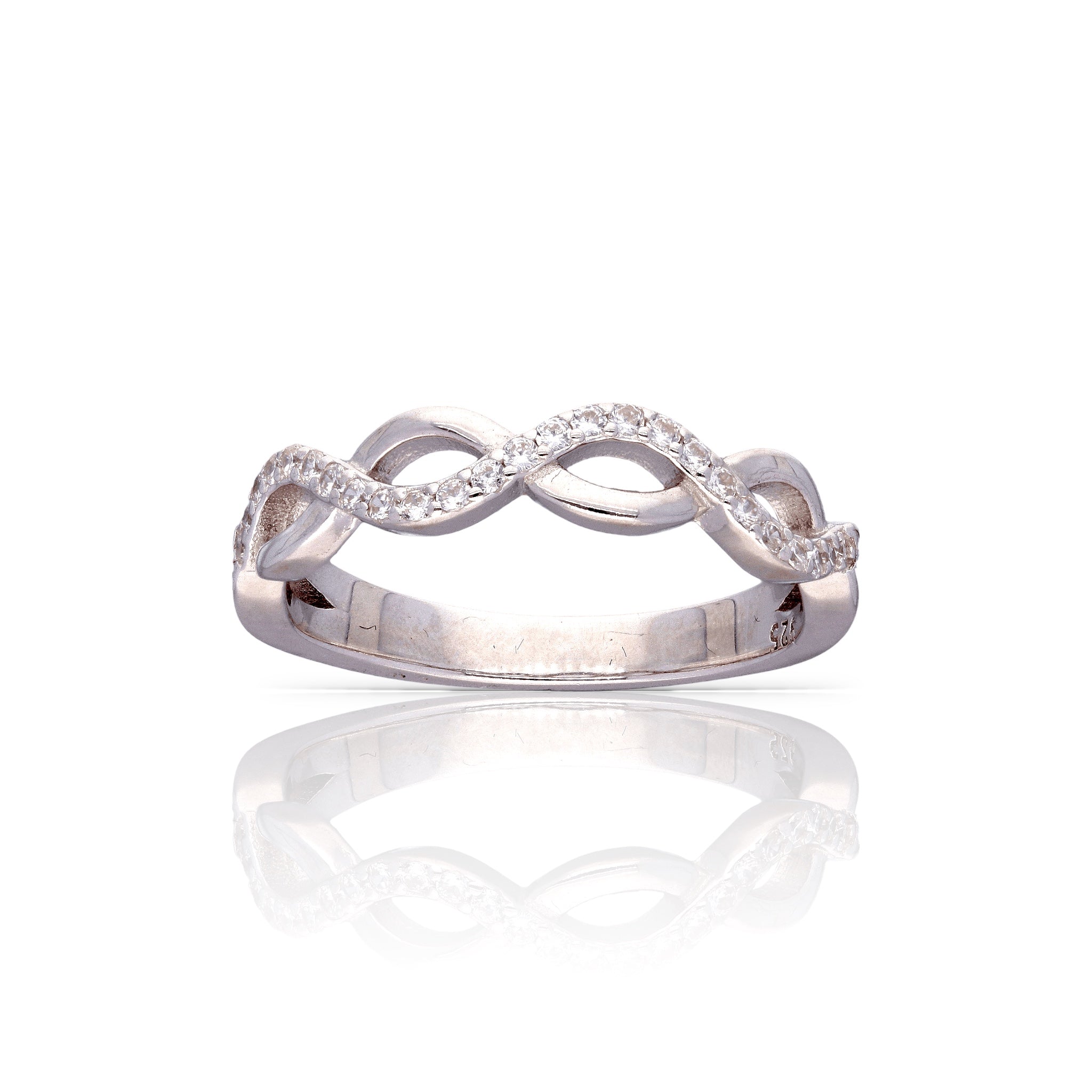 Crossover Brilliance Ring: 925 silver Luxevogue