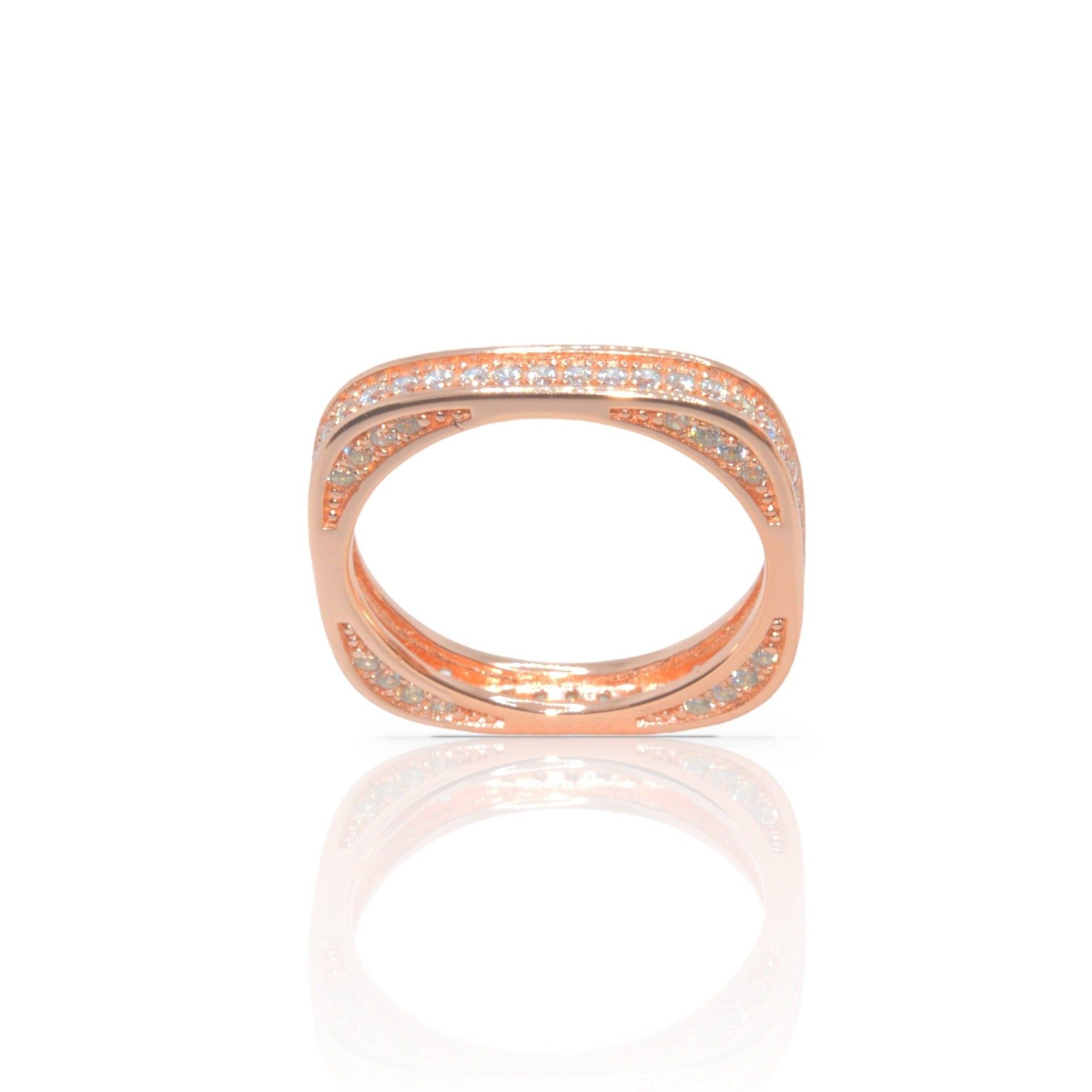 Cureved Square Ring - Luxevogue