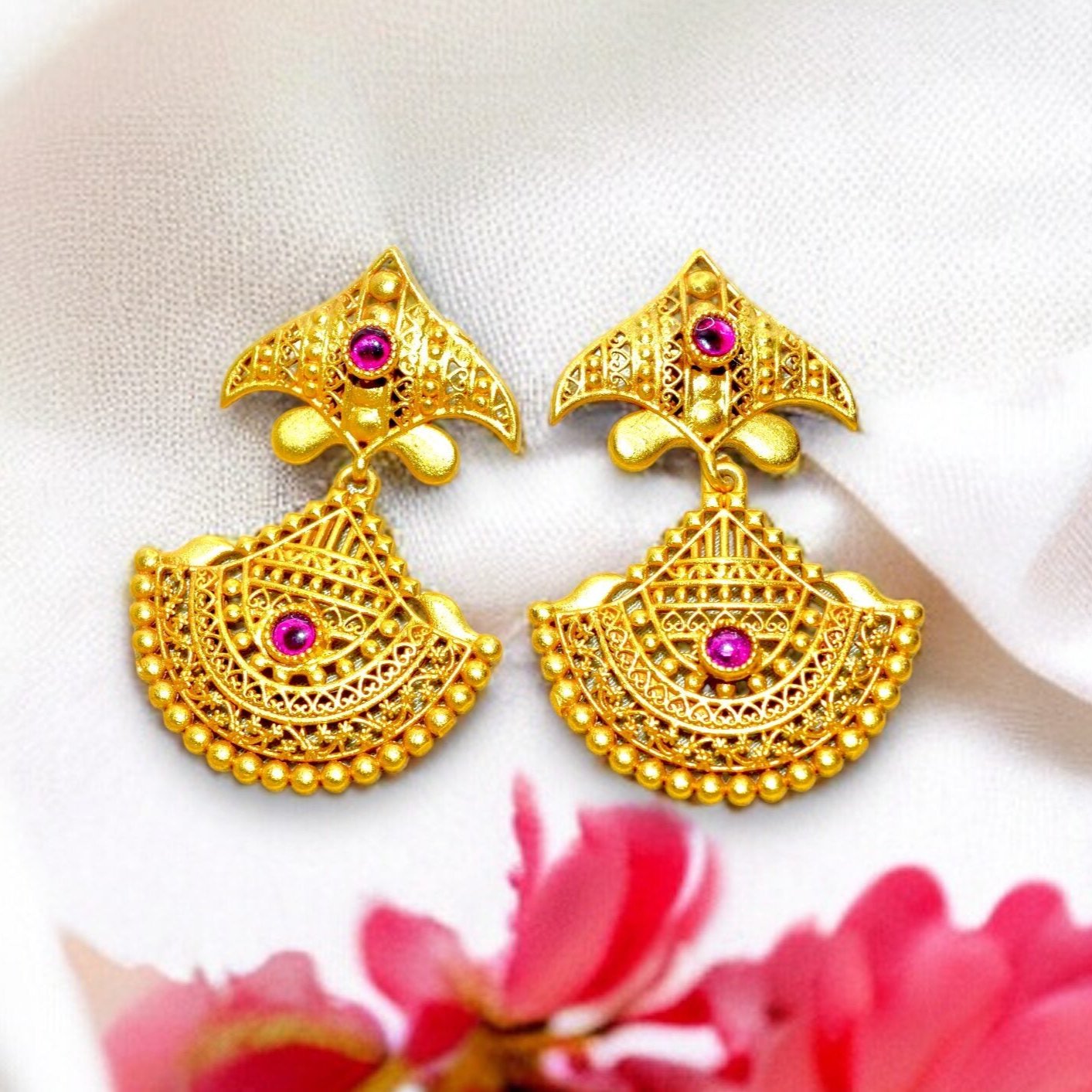 Golden Blossom Earrings - Luxevogue