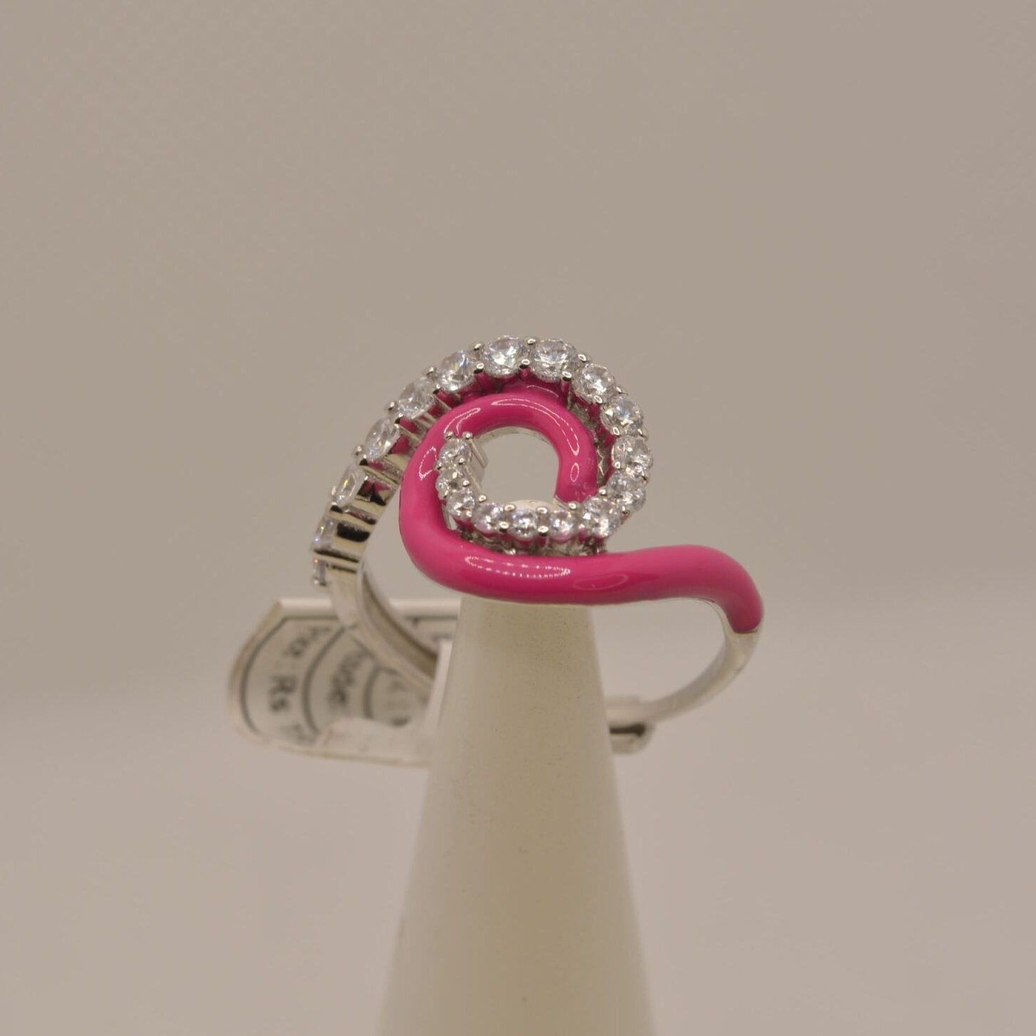 Pink Enamel Radiance Ring - Luxevogue