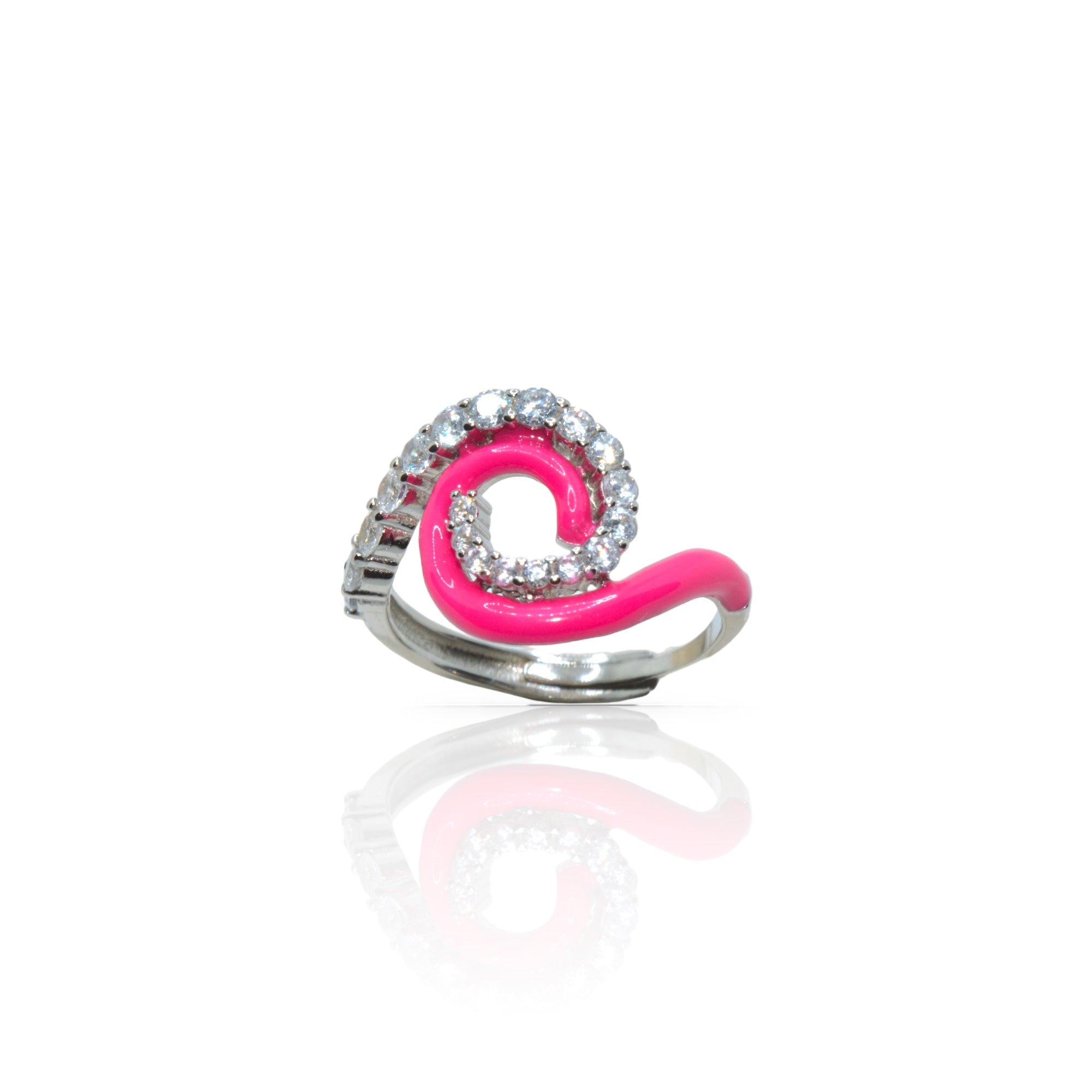 Pink Enamel Radiance Ring - Luxevogue