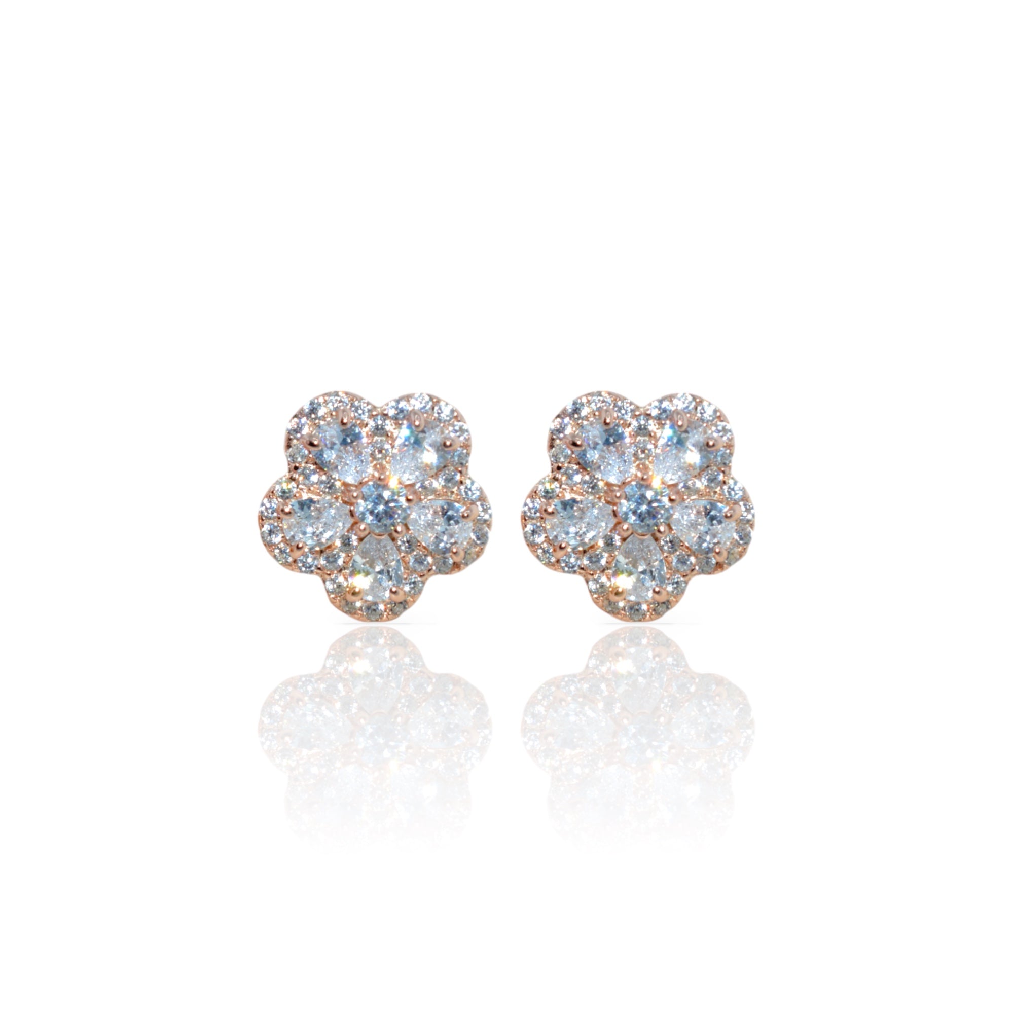 Rose Gold Blossom Studs - Luxevogue