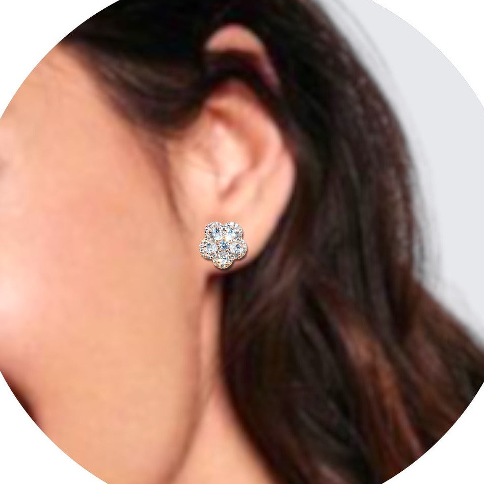 Rose Gold Blossom Studs - Luxevogue