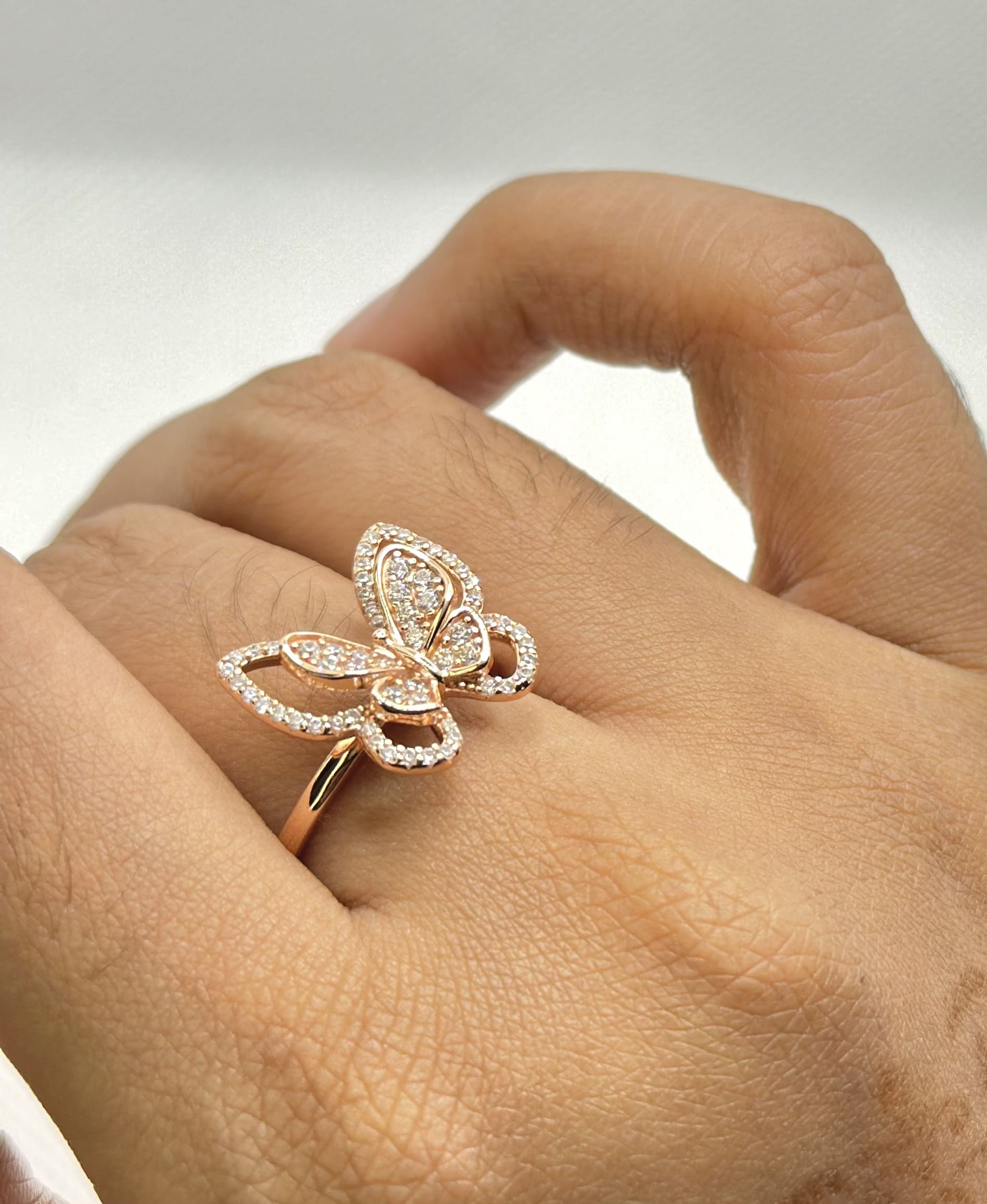 Rose Gold Butterfly Ring - Luxevogue