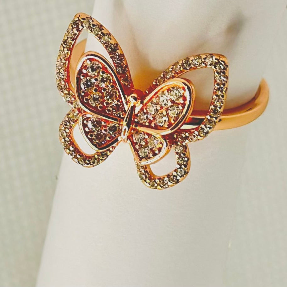 Rose Gold Butterfly Ring - Luxevogue